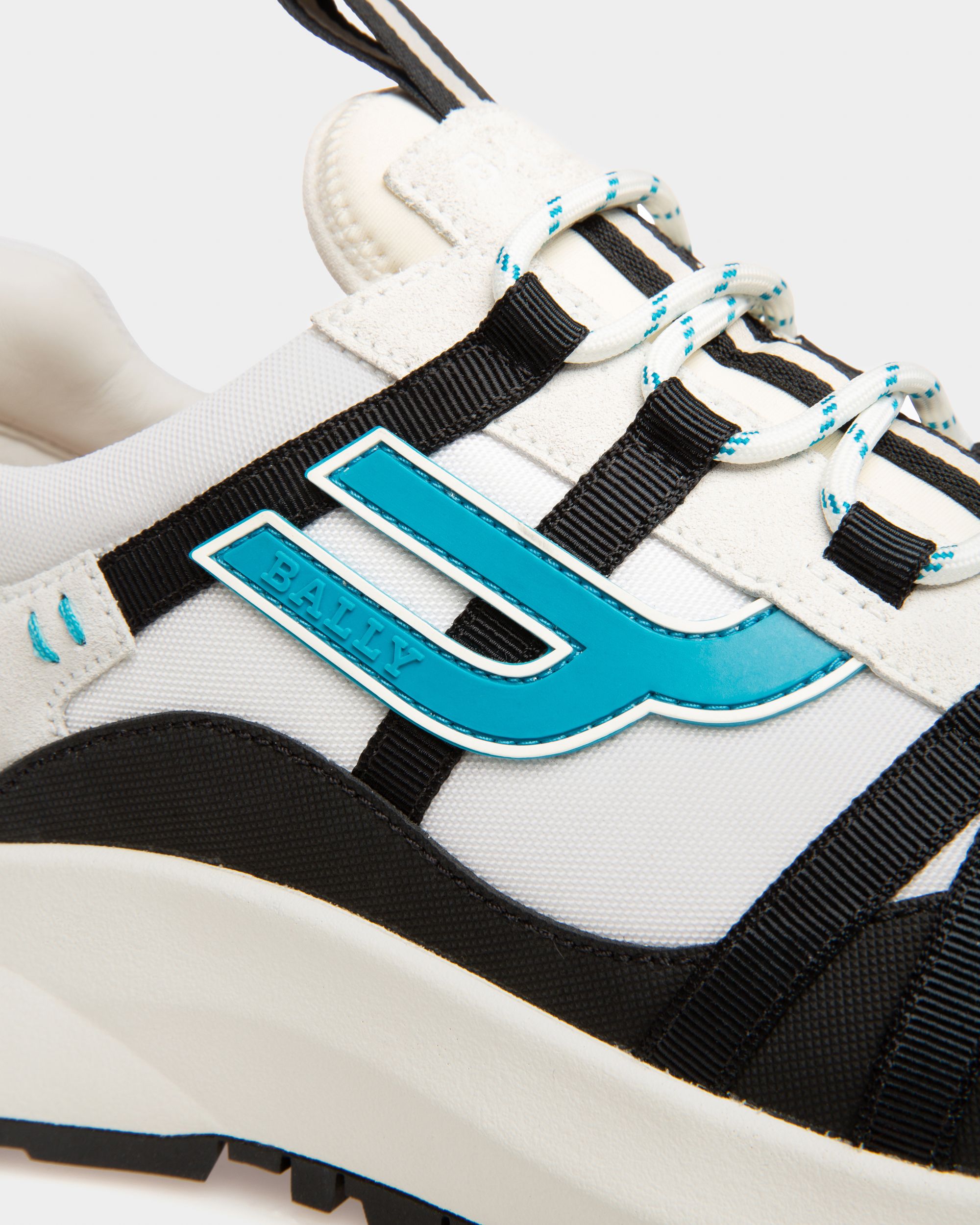 Damon Fabric And Leather Sneakers In Black And White - Men's - Bally - 06