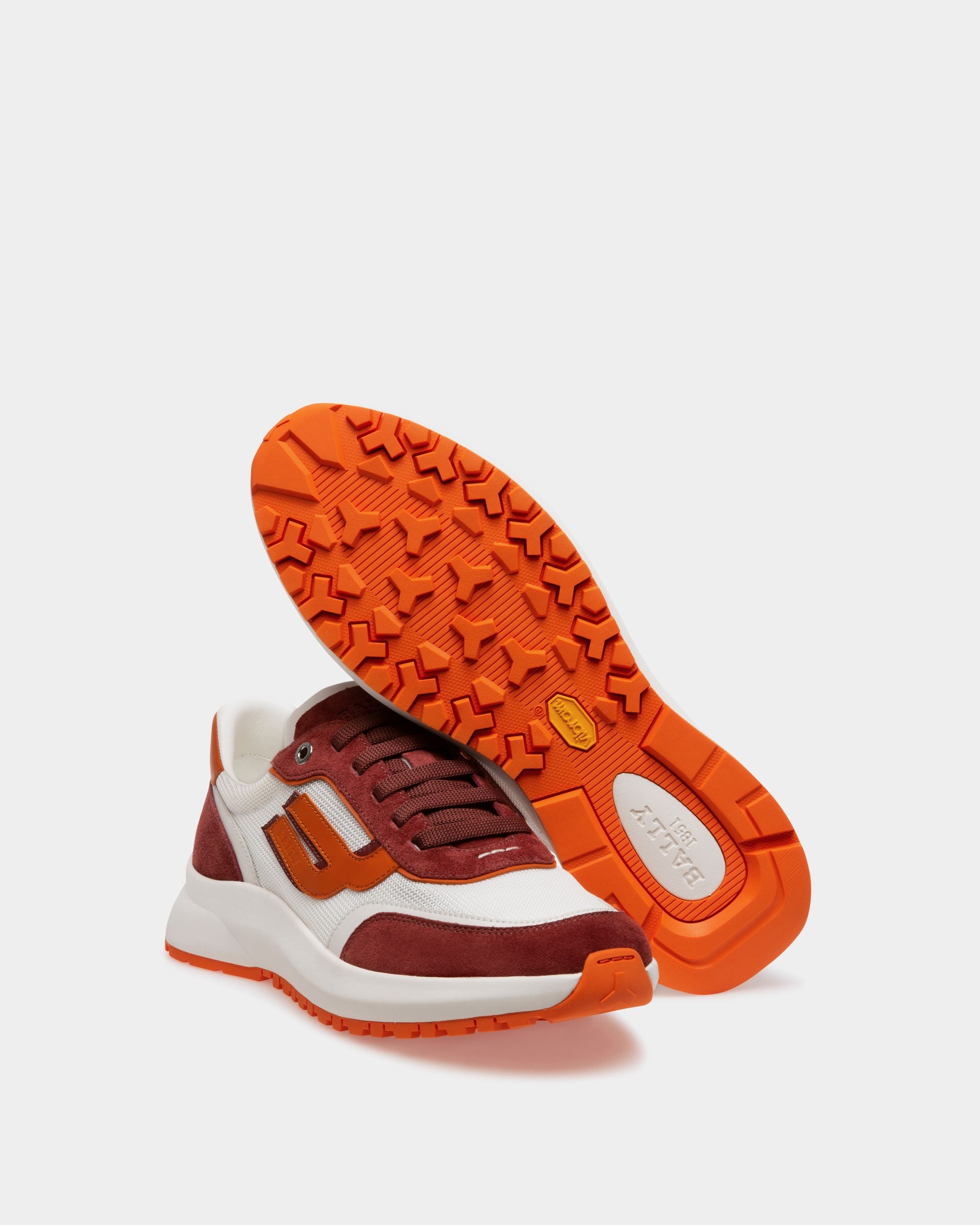 Demmy Mesh & Leather Sneakers In Heritage Red & White - Men's - Bally - 02