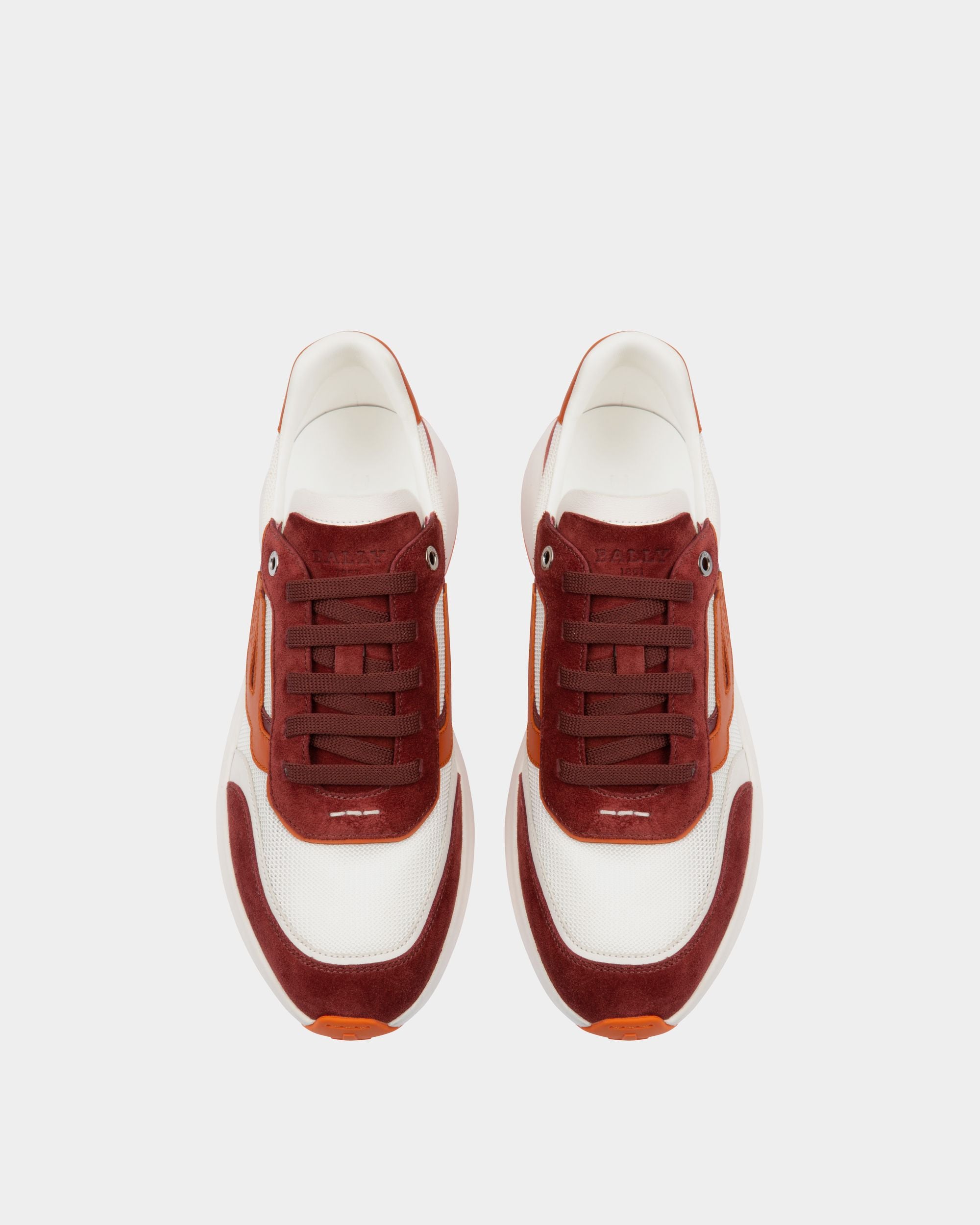 Demmy Mesh & Leather Sneakers In Heritage Red & White - Men's - Bally - 04