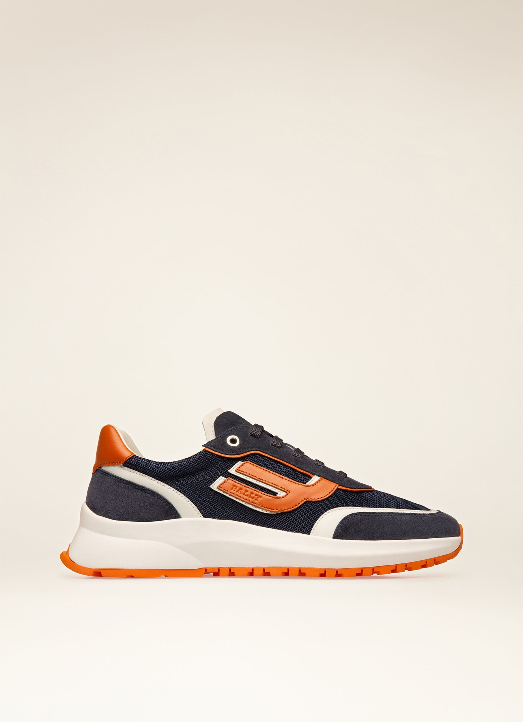 Demmy Mesh & Leather Sneakers In Navy & White - Men's - Bally - 01