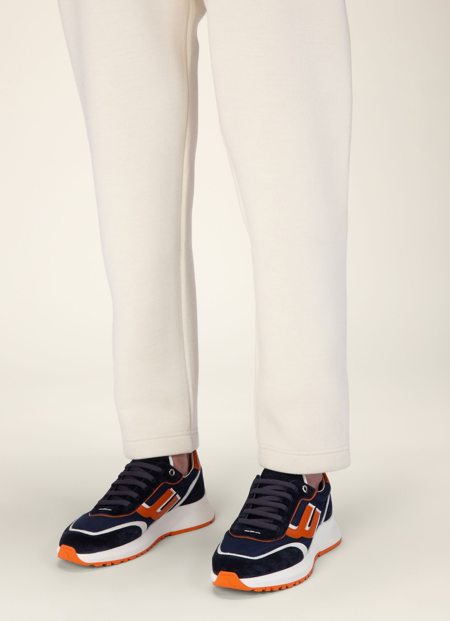Demmy Mesh & Leather Sneakers In Navy & White - Men's - Bally - 06