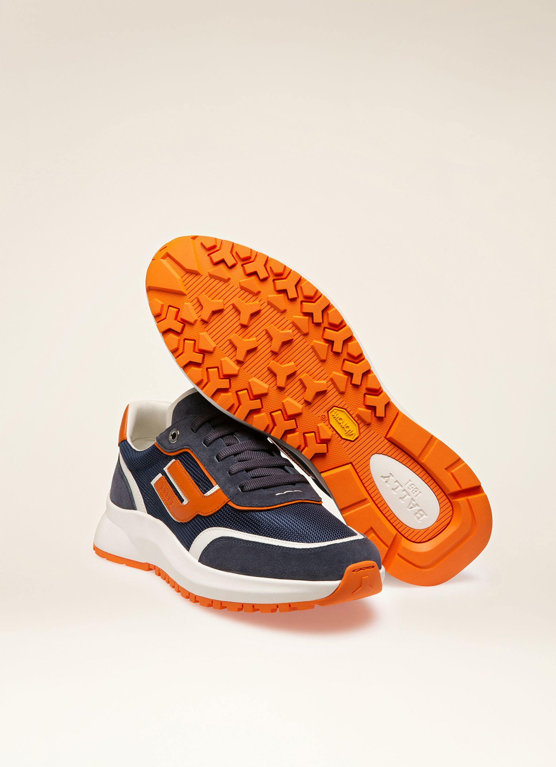 Demmy Mesh & Leather Sneakers In Navy & White - Men's - Bally - 07