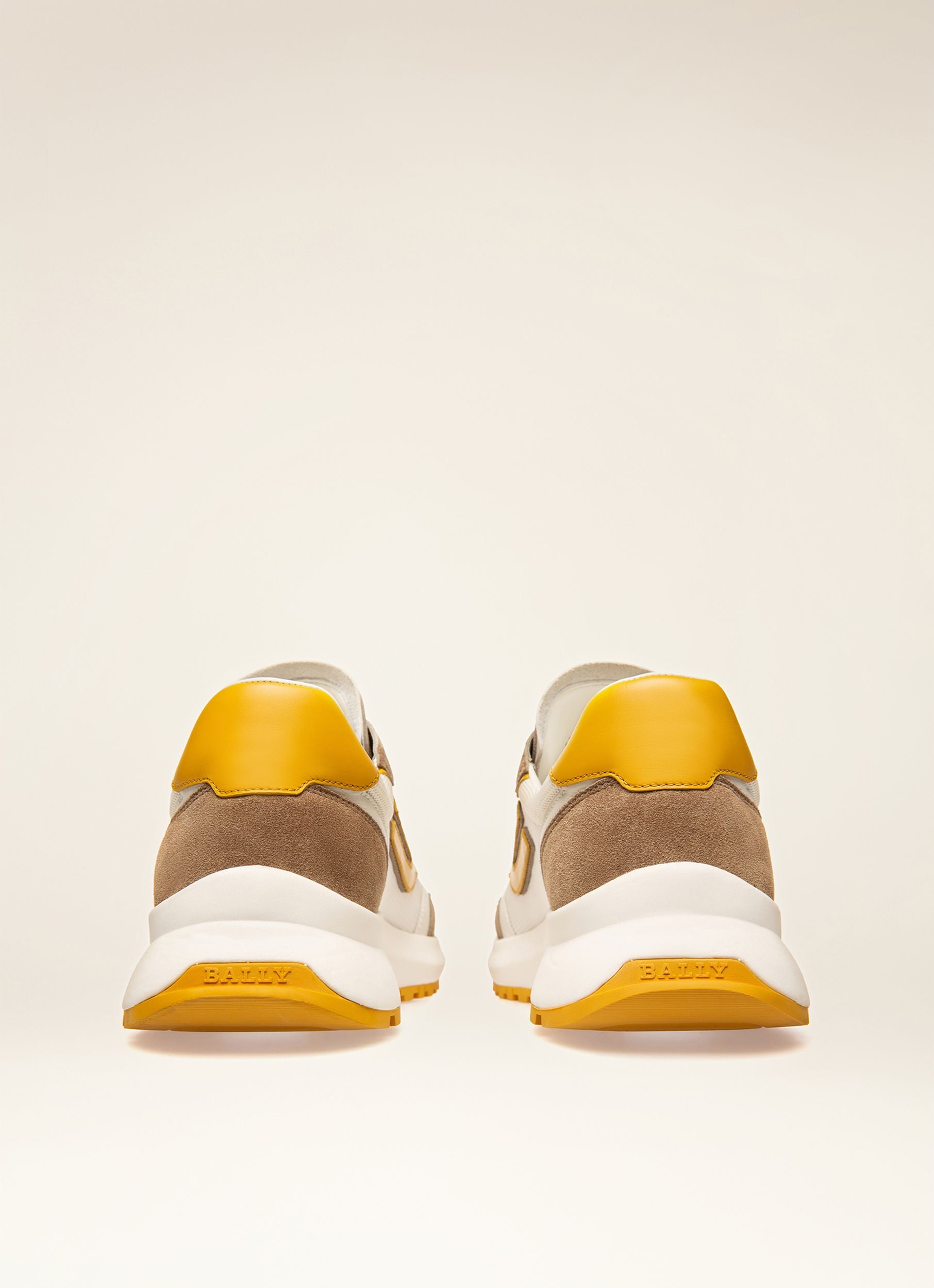 Demmy Mesh & Leather Sneakers In Taupe & White - Men's - Bally - 03