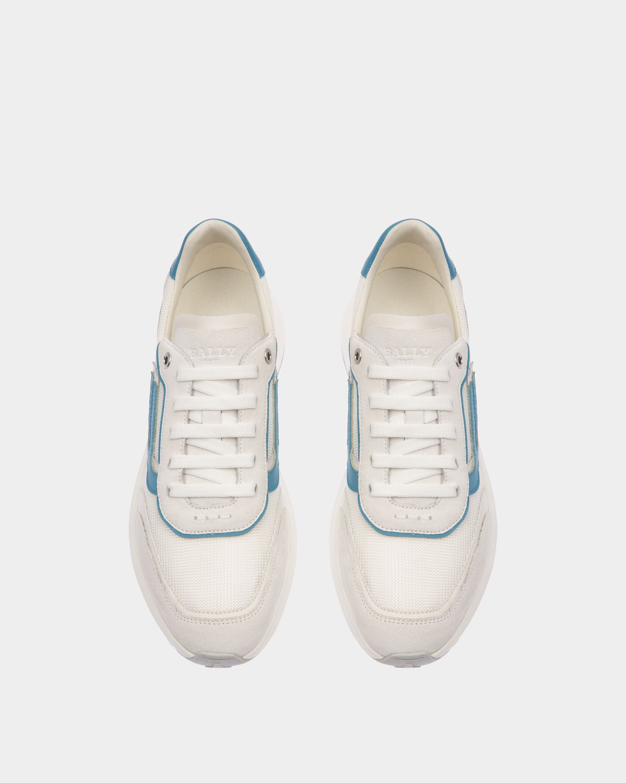 Demmy Mesh & Leather Sneakers In White - Men's - Bally - 02