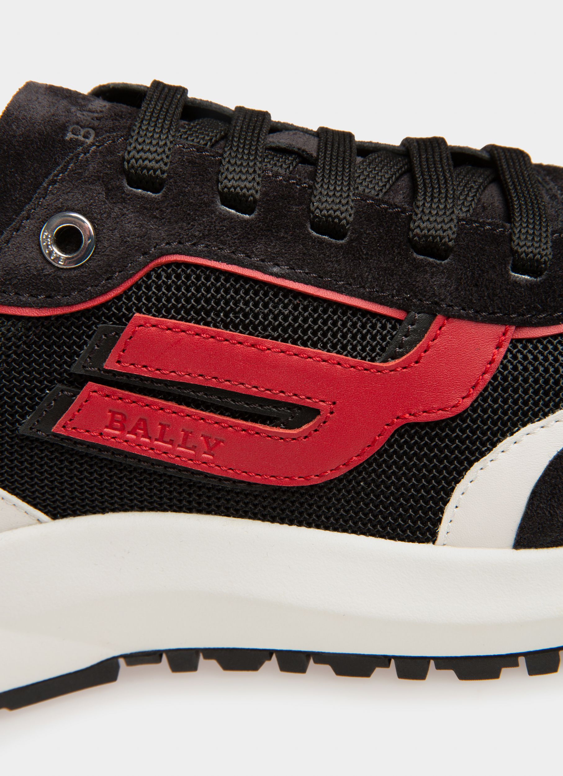 Demmy Mesh And Leather Sneakers In Black - Men's - Bally - 02