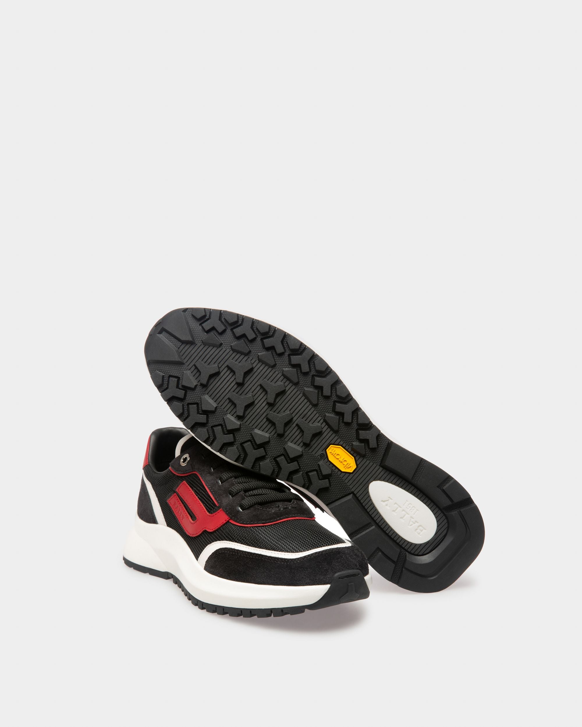 Demmy Mesh And Leather Sneakers In Black - Men's - Bally - 03