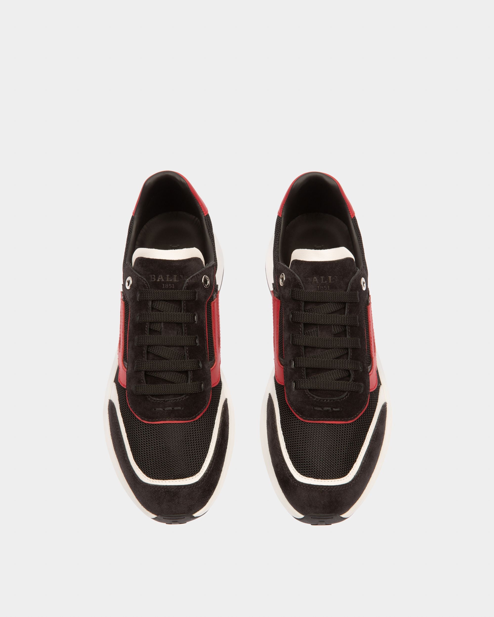 Demmy Mesh And Leather Sneakers In Black - Men's - Bally - 04