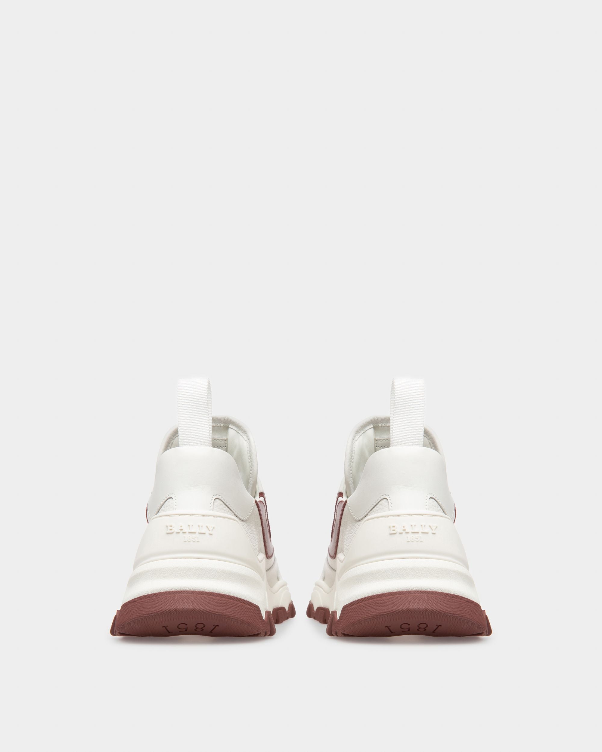 Holden Leather And Fabric Sneakers In White And Heritage Red - Men's - Bally - 04