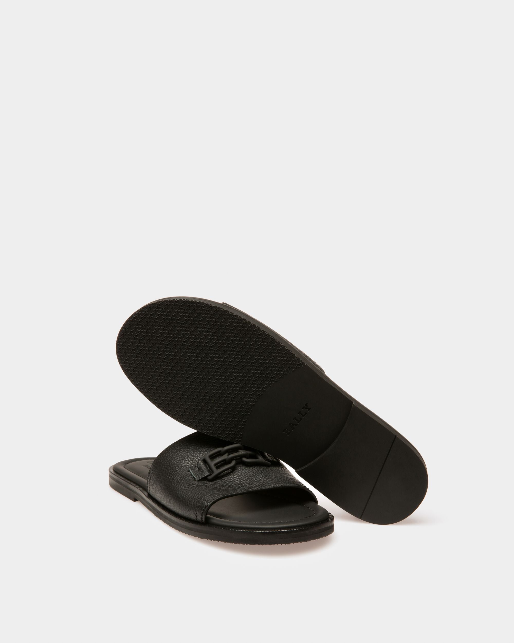 Jareth Leather Sandals In Black - Men's - Bally - 04