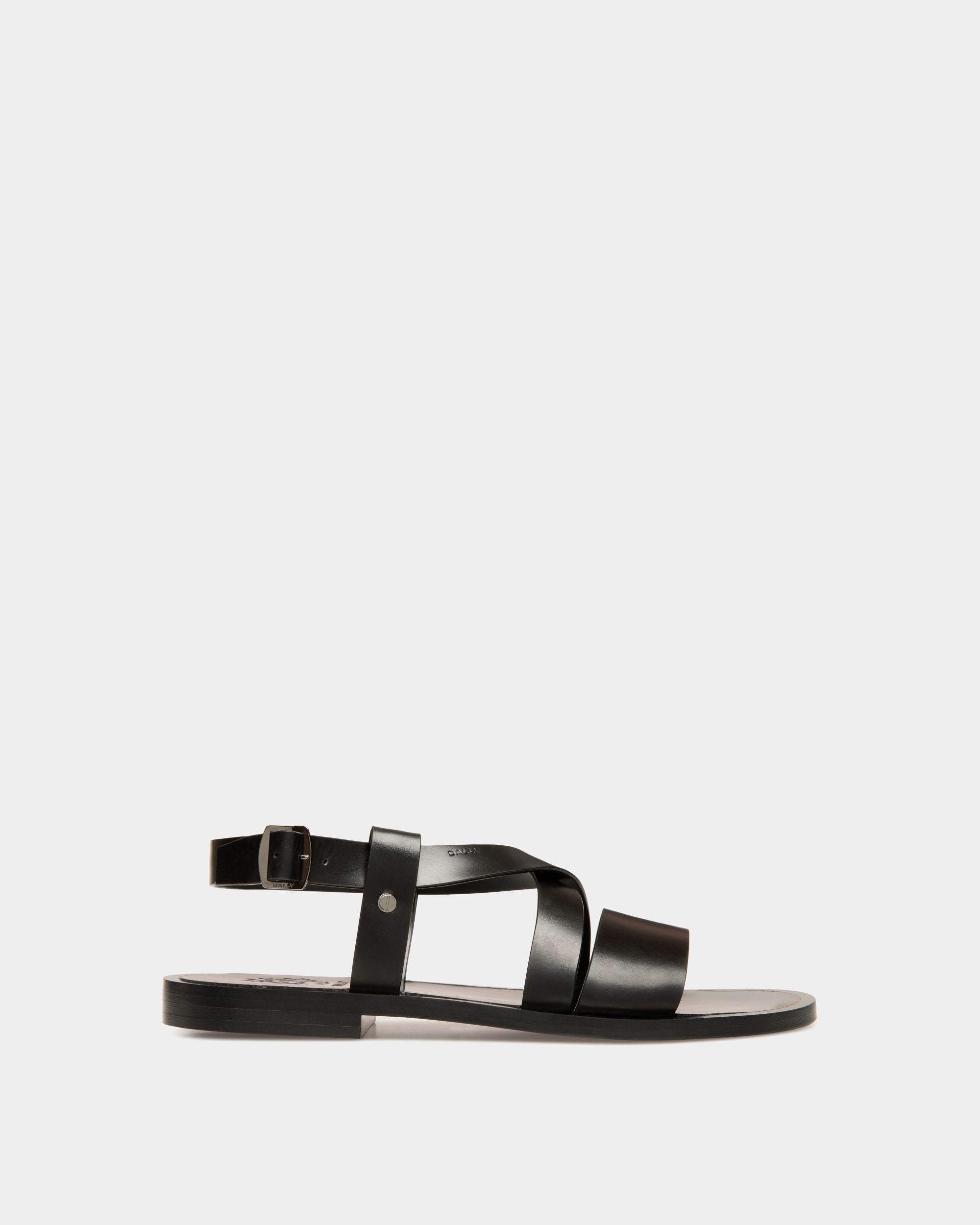 Salis Sandal In Black Leather - Men's - Bally - 01