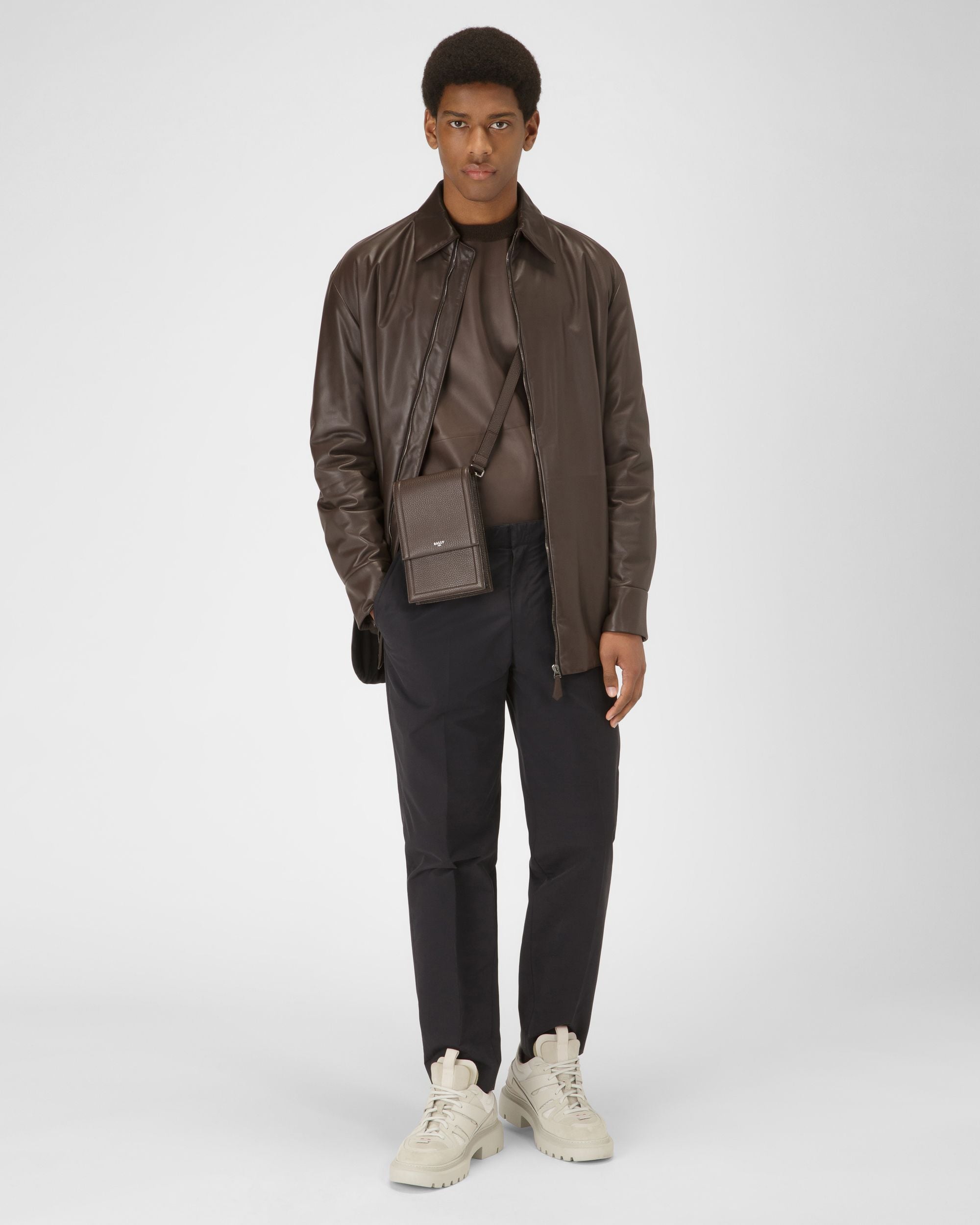 Mixed Cotton Chino Pants In Black - Men's - Bally - 05