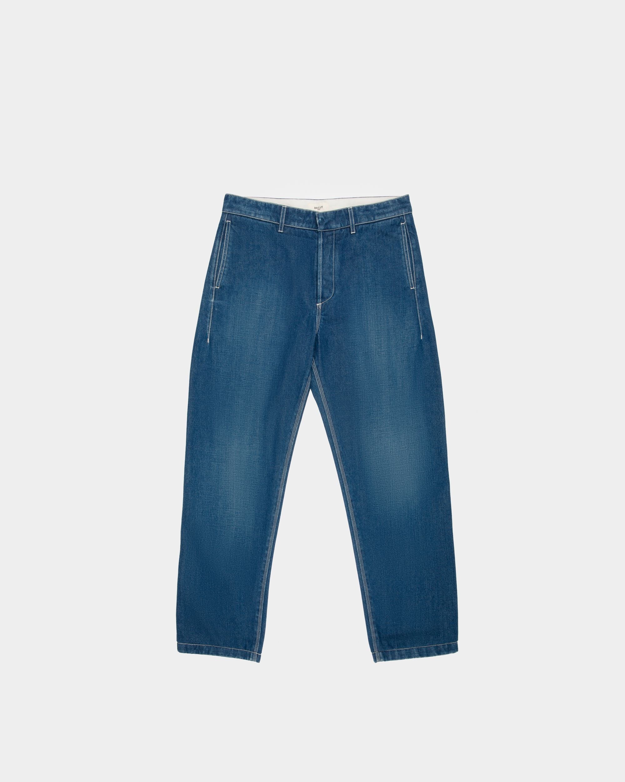 Cotton Denim Pants In Blue - Men's - Bally - 01
