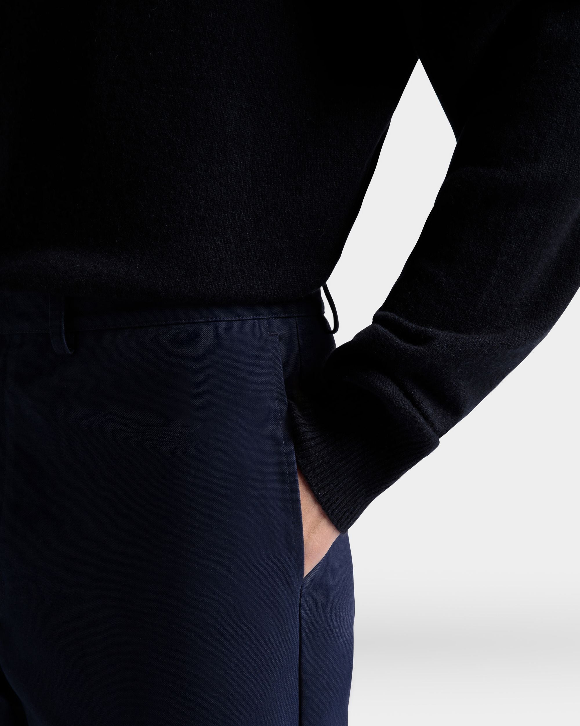 Pants in Dark Blue Cotton - Men's - Bally - 04