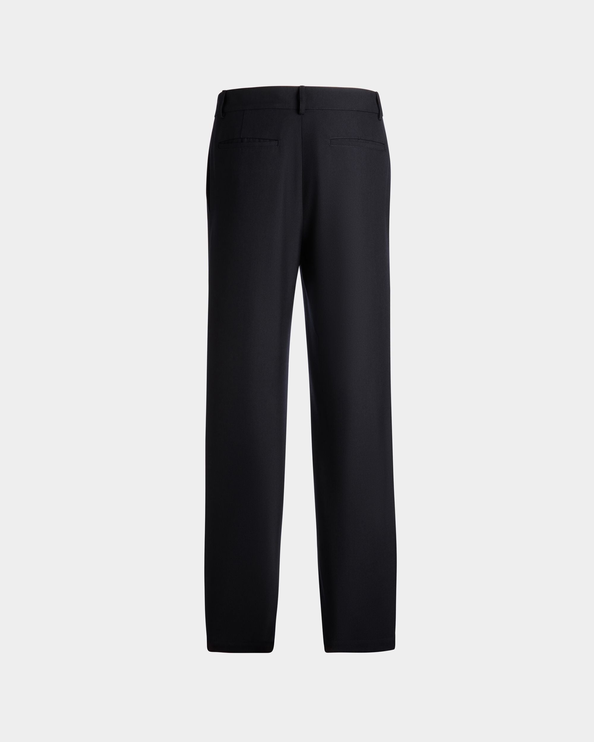 Adrien Brody Travel Collection Chino Pants In Navy Blue Wool Blend - Men's - Bally - 09