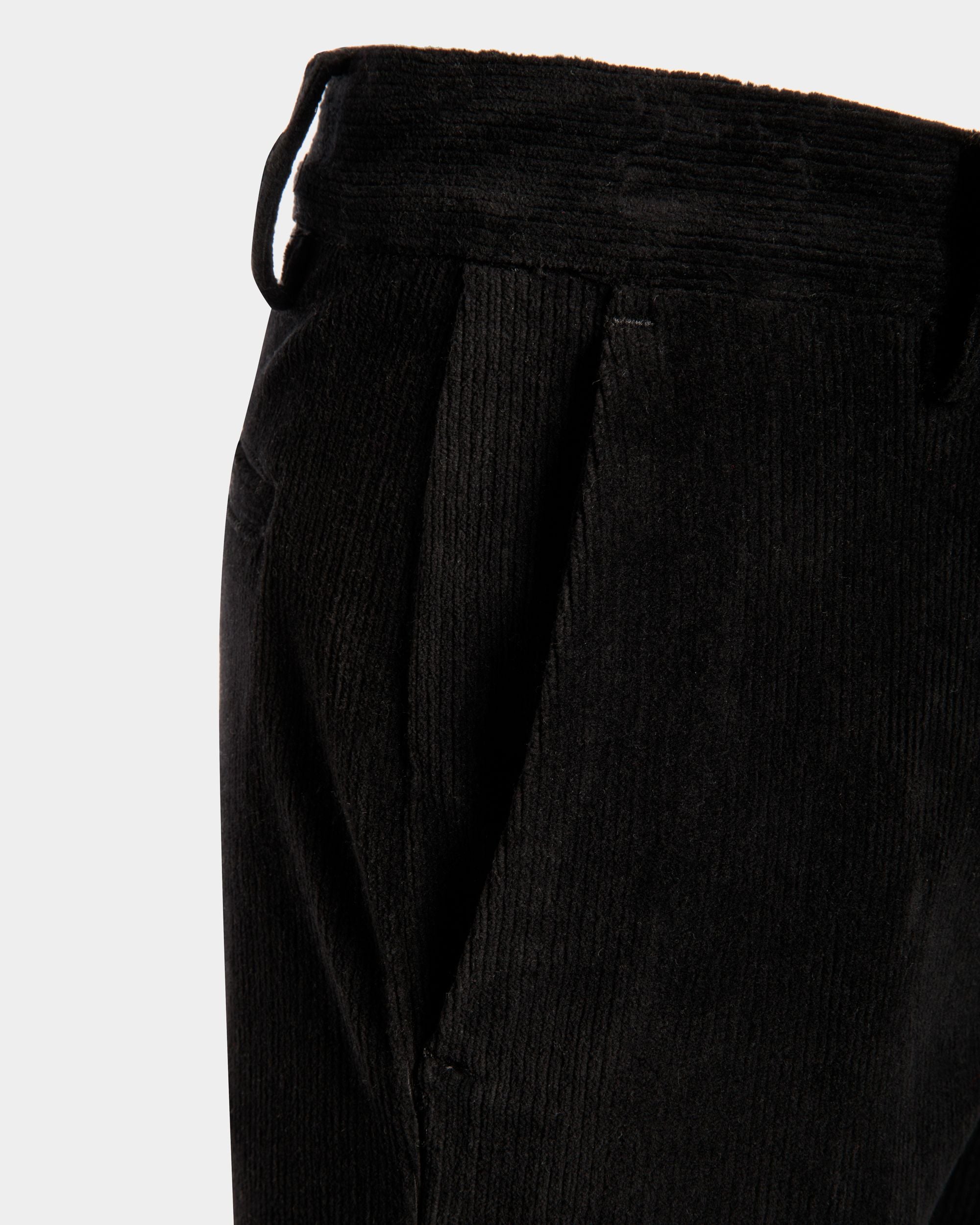 Flared Pants In Black Cotton Corduroy - Men's - Bally - 04