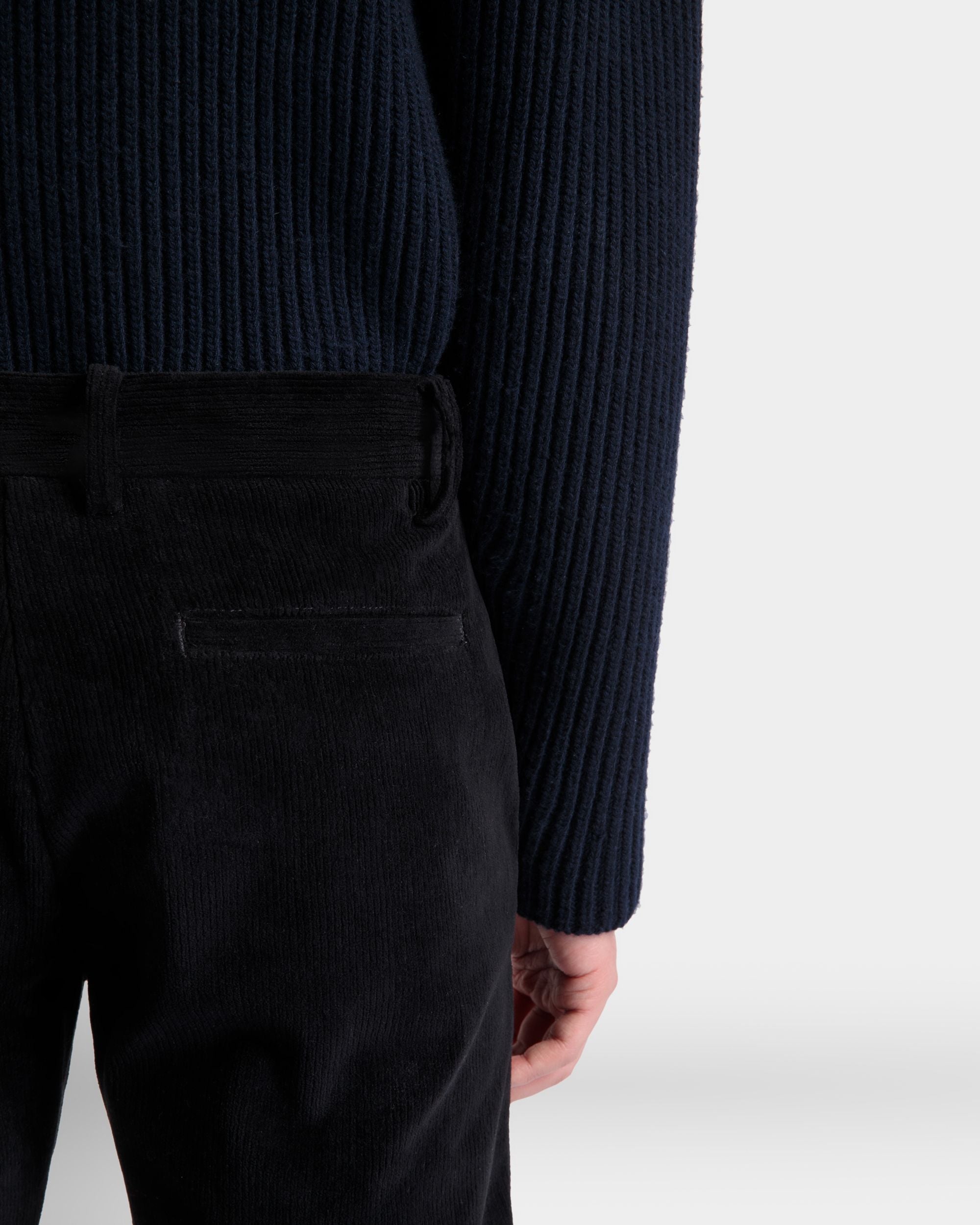 Flared Pants In Black Cotton Corduroy - Men's - Bally - 08