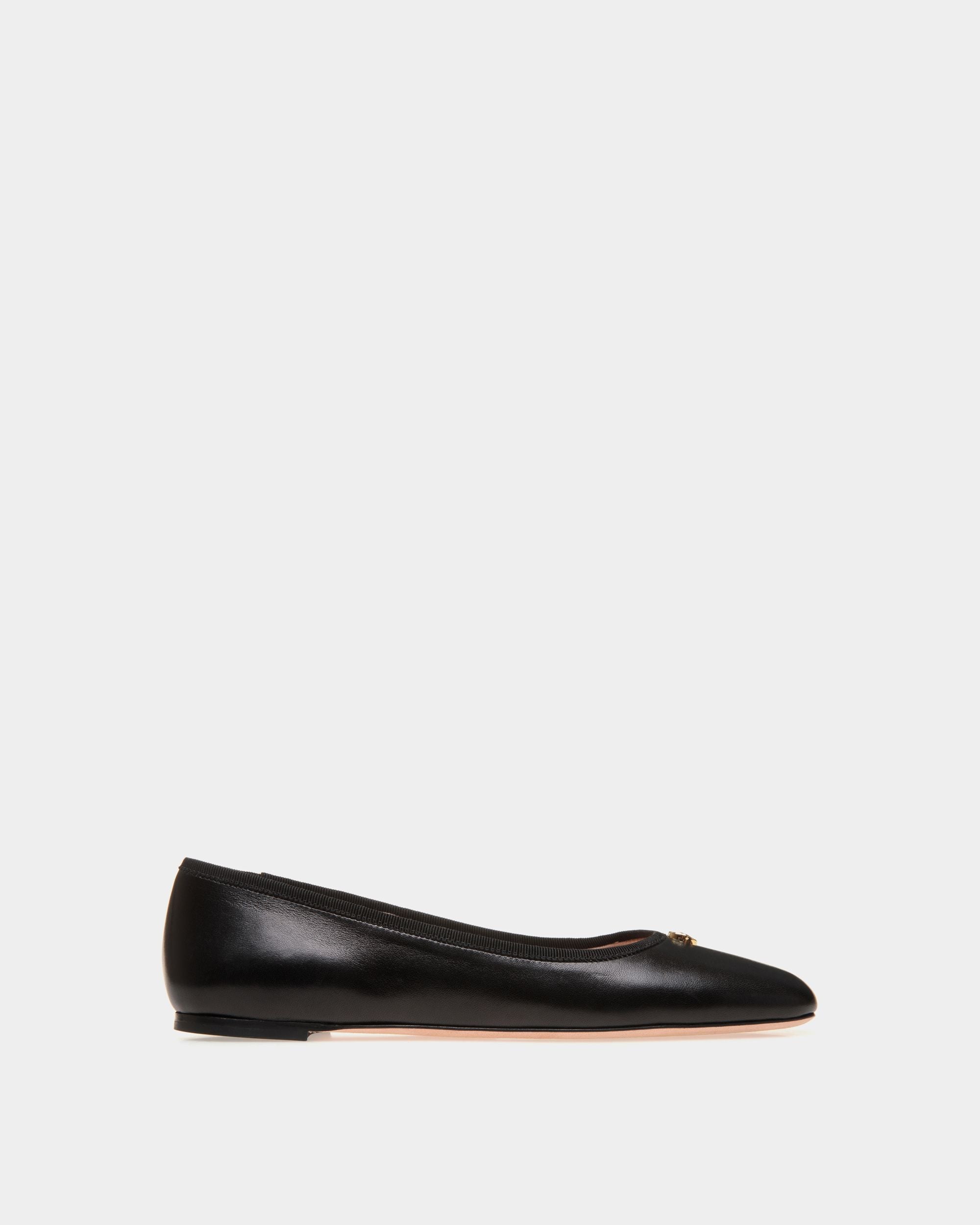 Women s Ballyrina Flat In Black Nappa Leather Bally