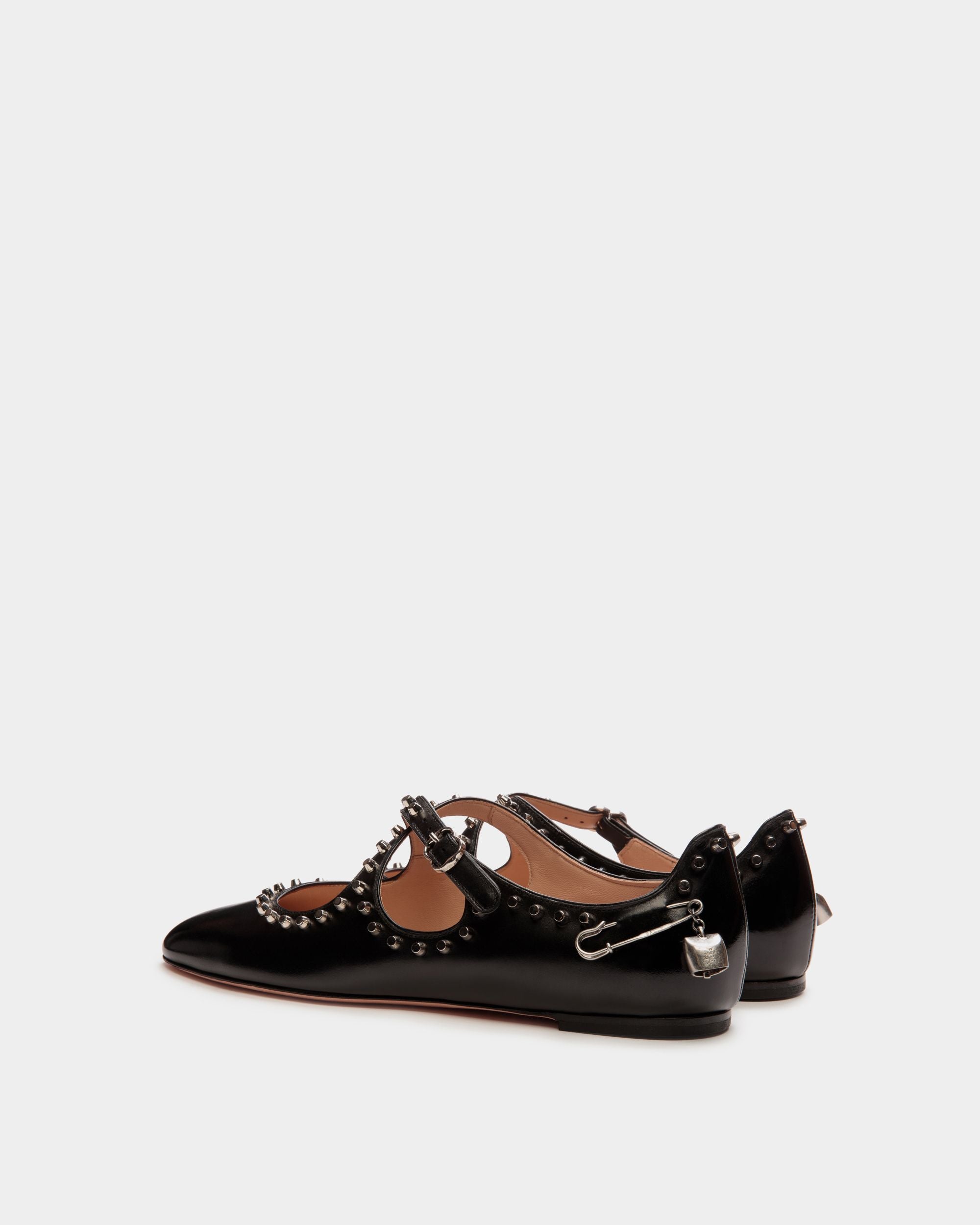 Ballyrina Flat in Black Leather - Women's - Bally - 04