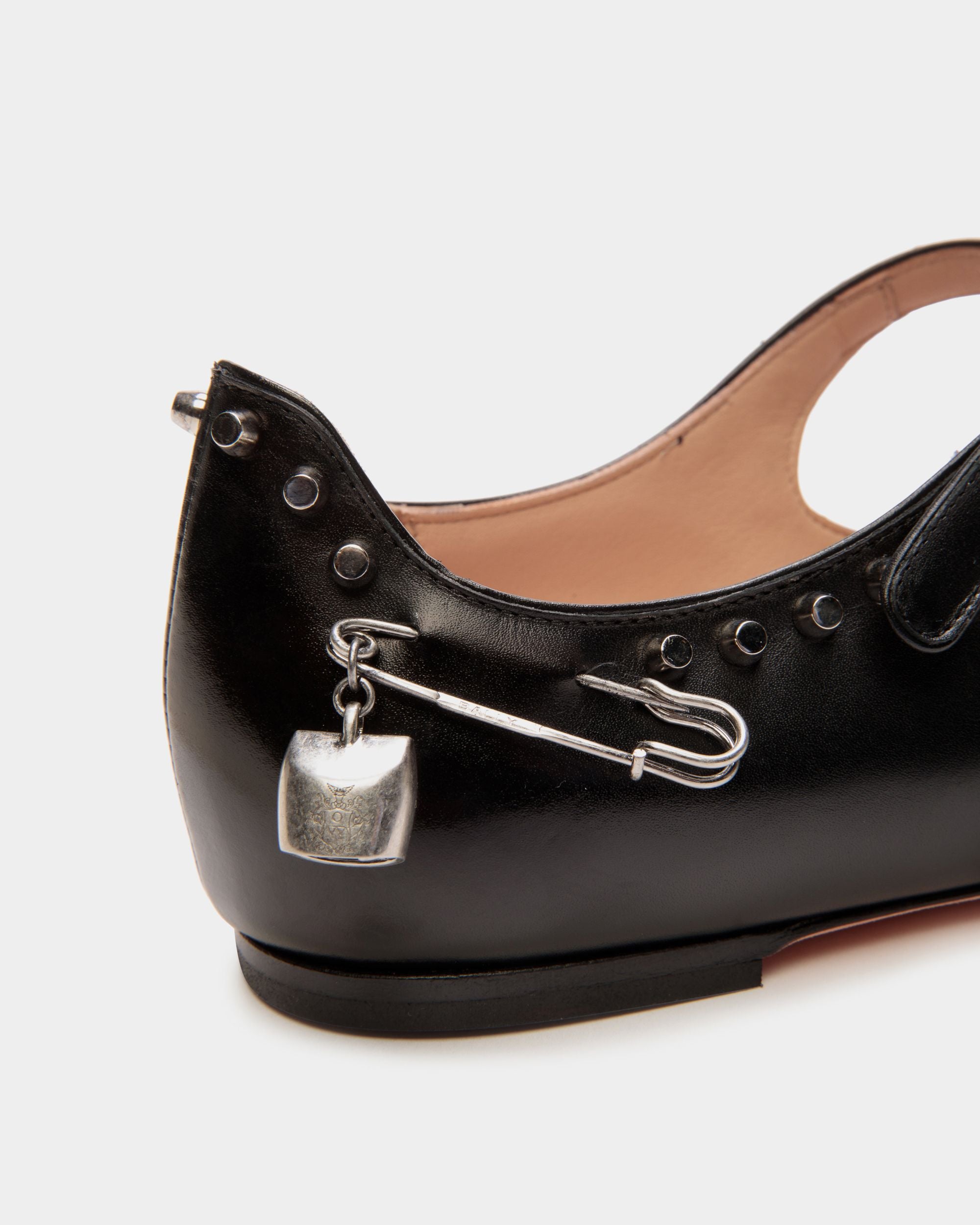 Ballyrina Flat in Black Leather - Women's - Bally - 06