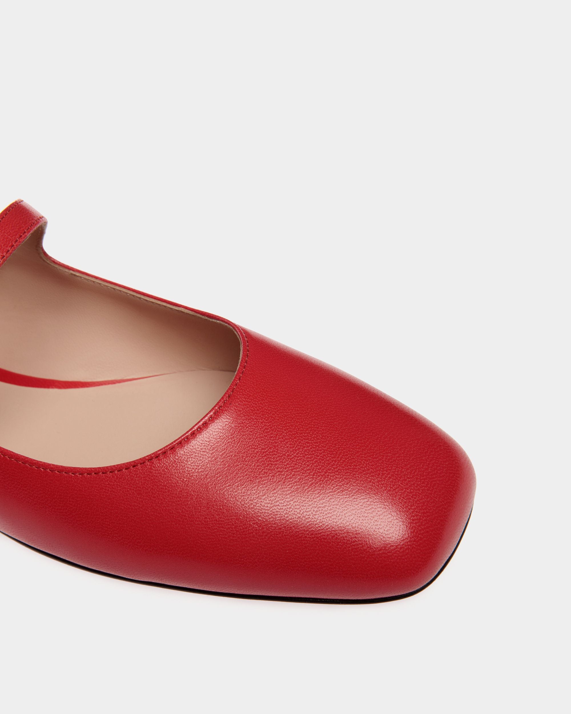 Ballyrina Flat In Candy Red Leather - Women's - Bally - 04