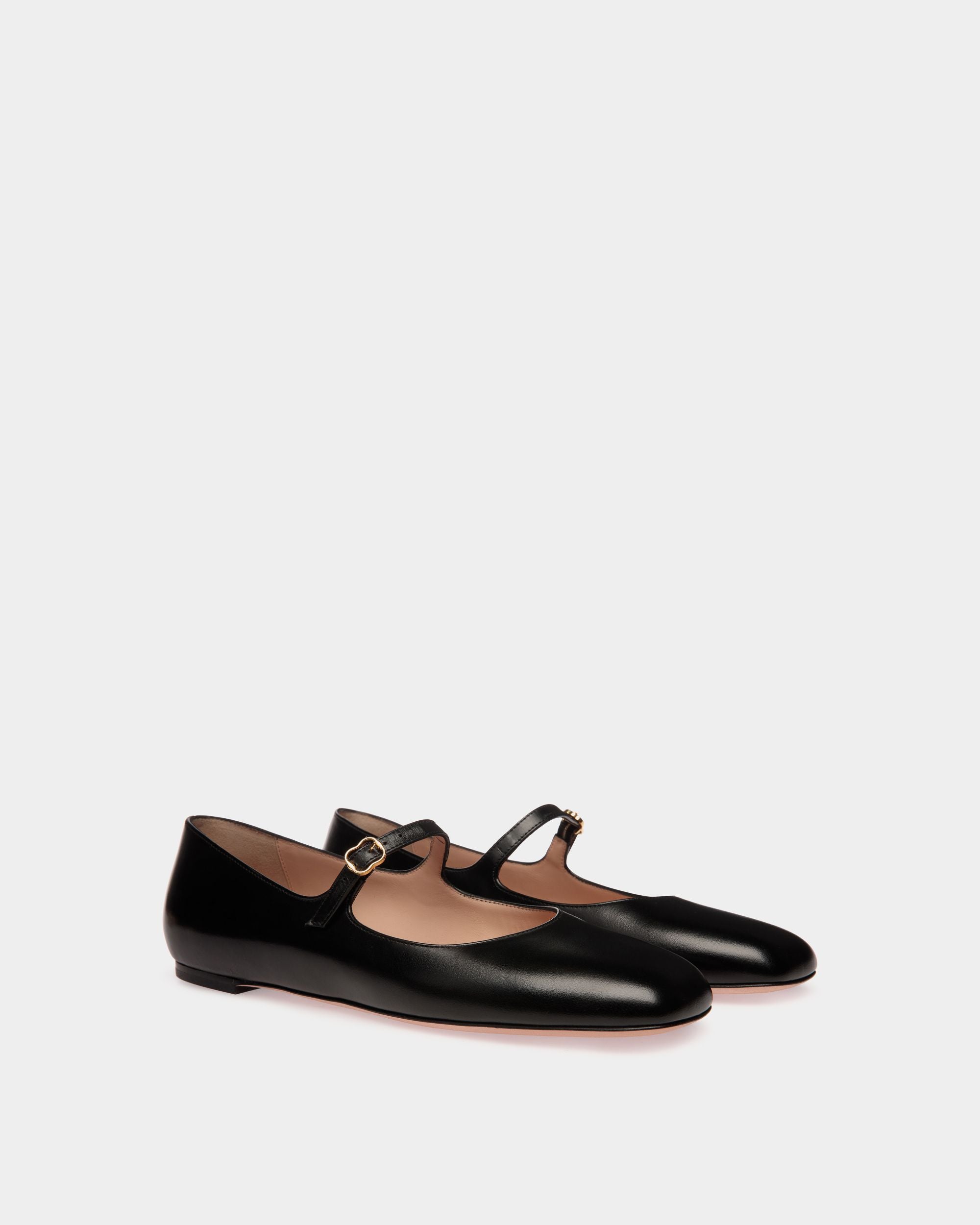 Ballyrina Flat In Black Leather - Women's - Bally - 03