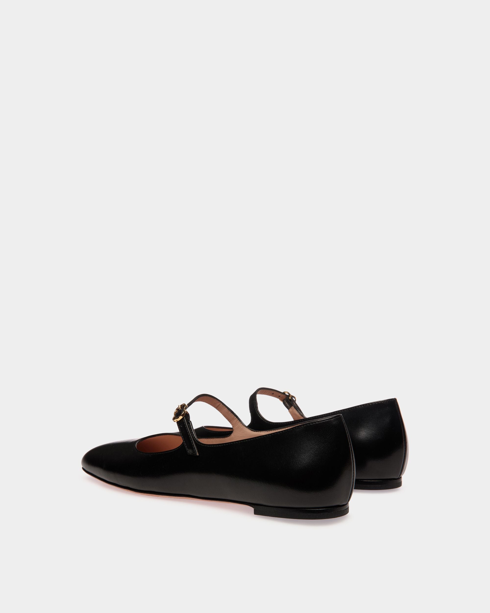 Ballyrina Flat In Black Leather - Women's - Bally - 04