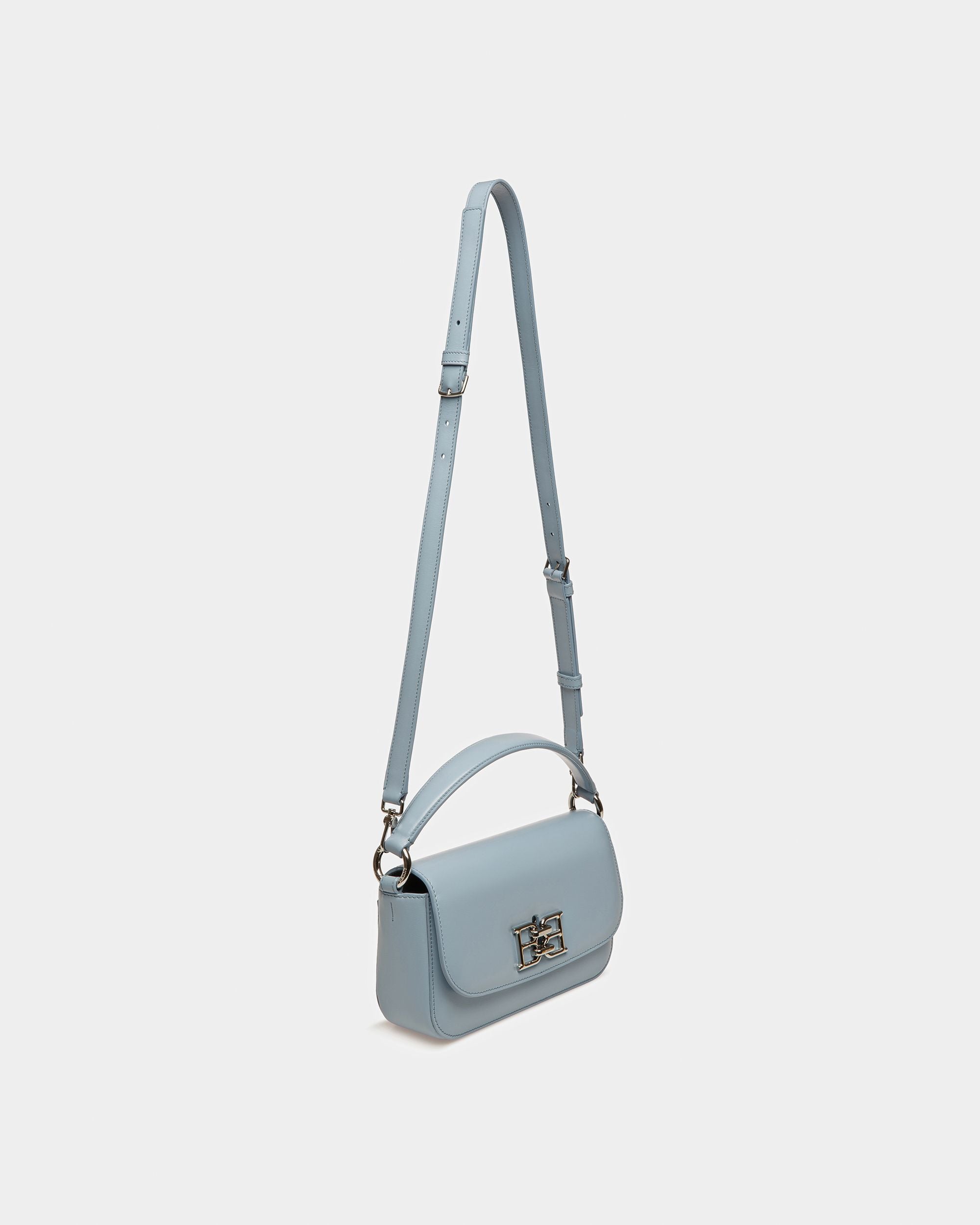 Brodye Leather Crossbody Bag In Light Blue - Women's - Bally - 05