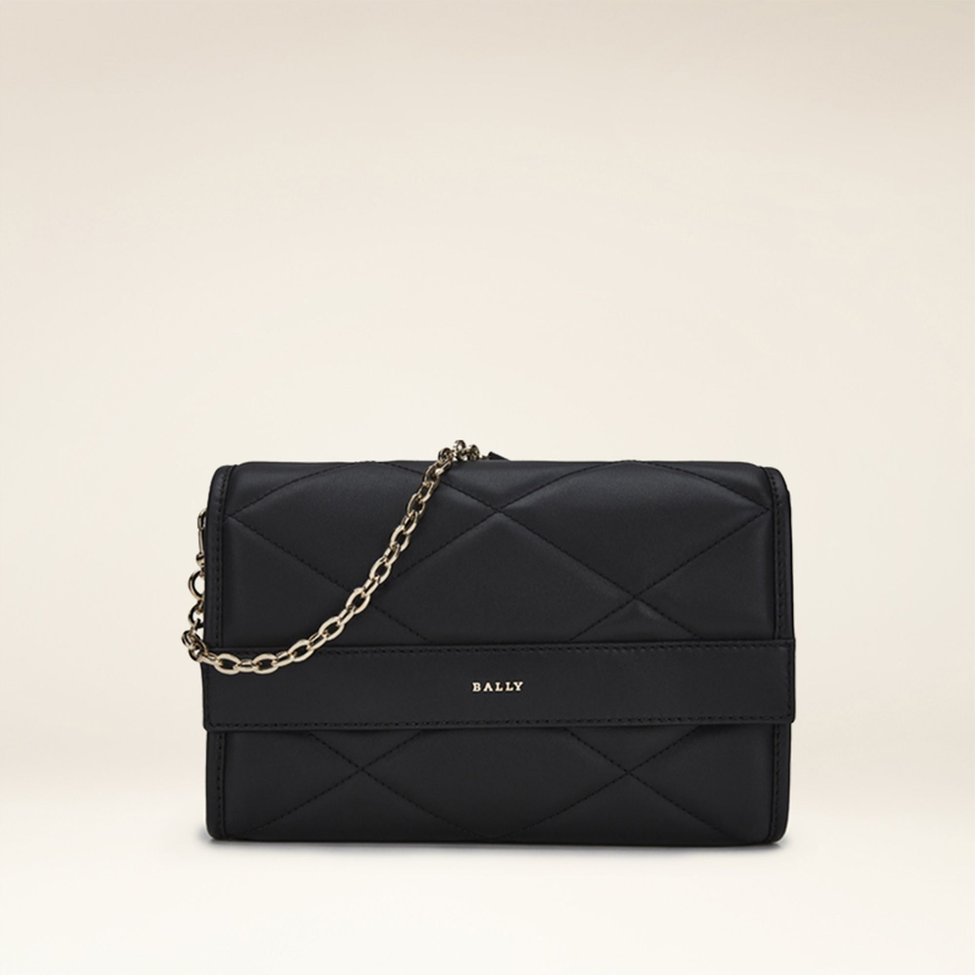 Crossbody Bag in Black Leather - Women's - Bally - 01