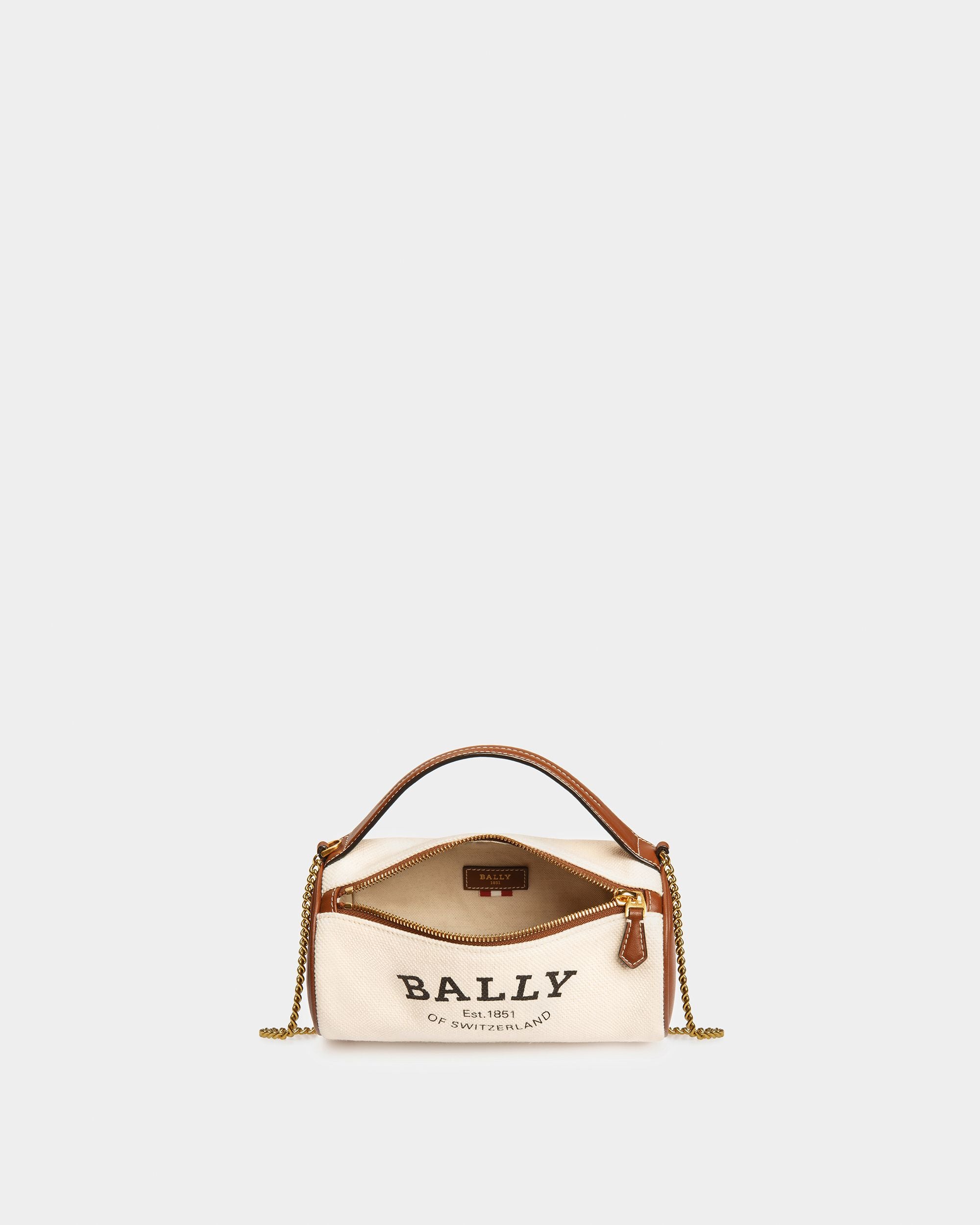 Calyn Fabric Crossbody Bag In Natural - Women's - Bally - 04