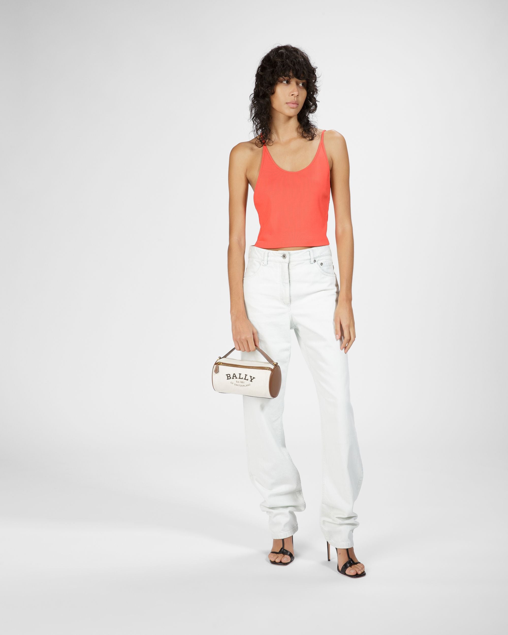 Calyn Fabric Crossbody Bag In Natural - Women's - Bally - 09