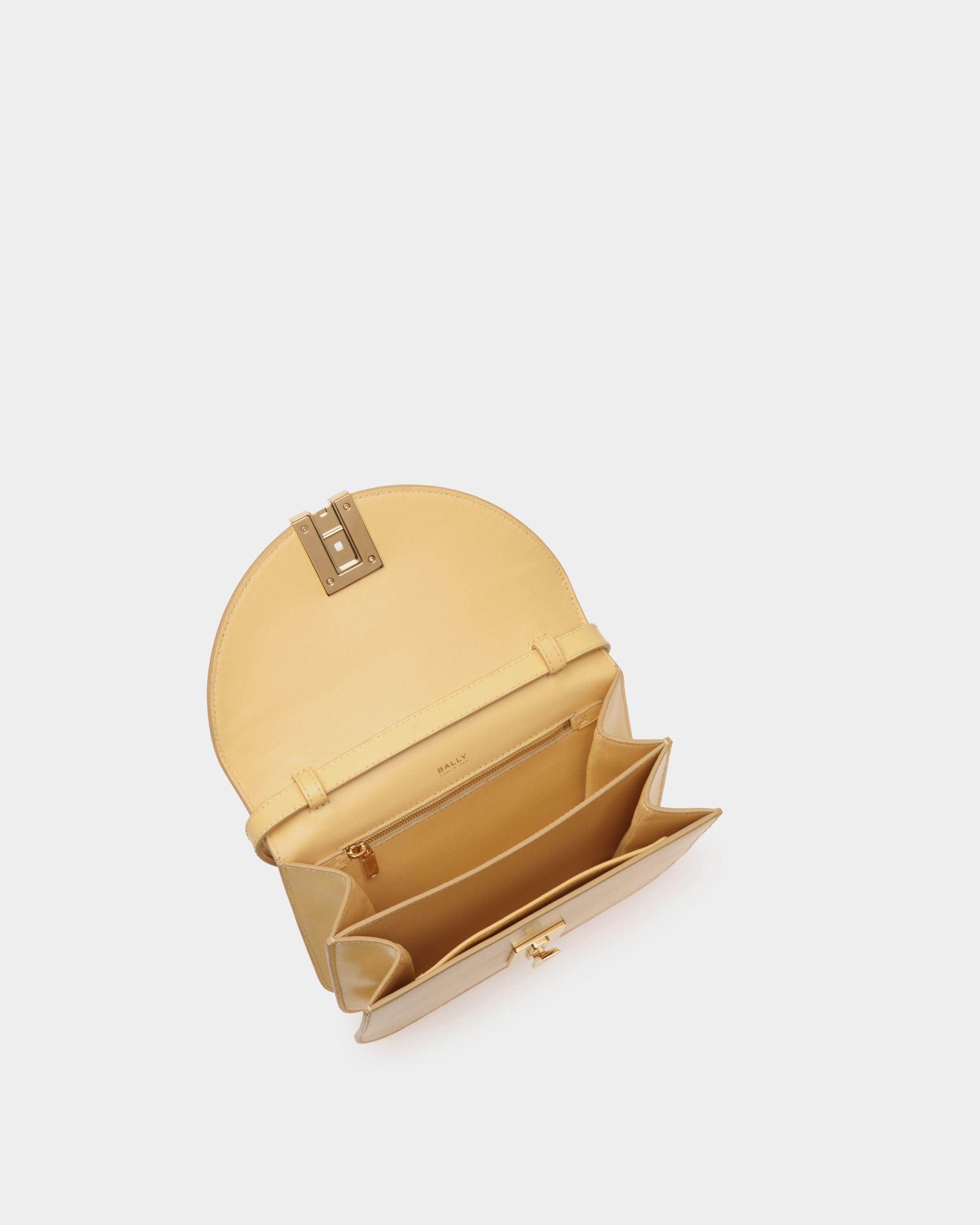 Ollam Crossbody Bag in Cream Brushed Leather - Women's - Bally - 05