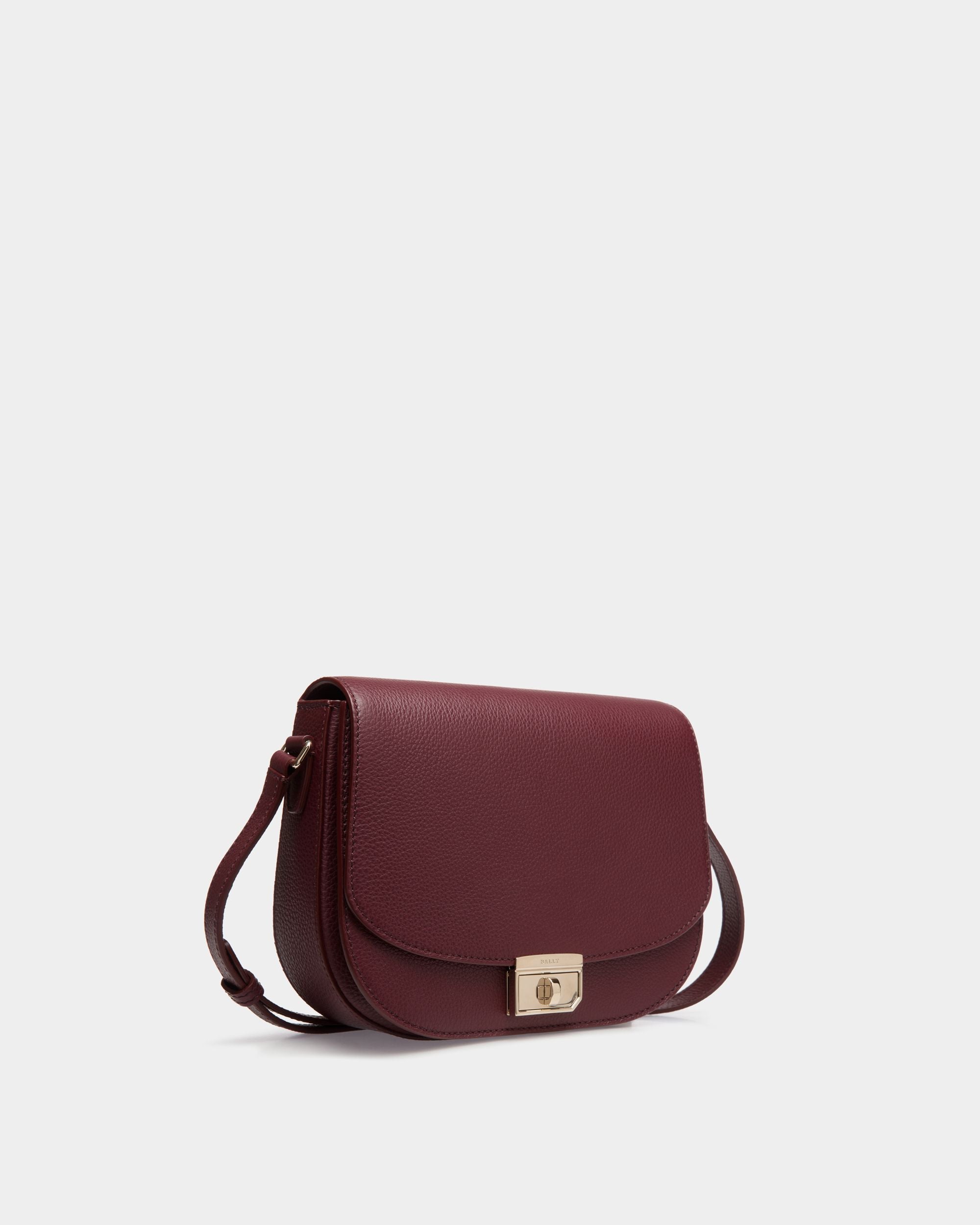 Crossbody In Burgundy Leather - Women's - Bally - 03