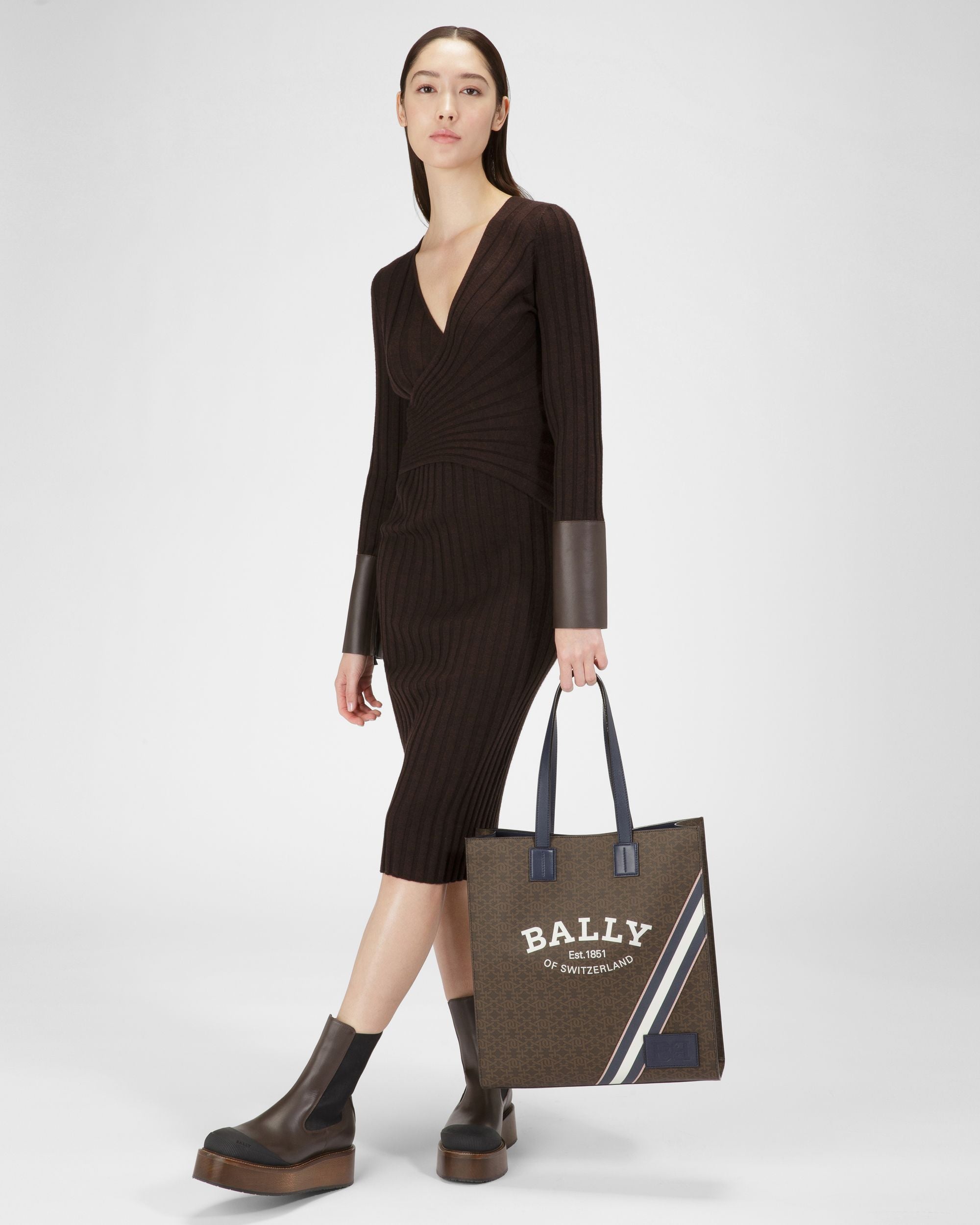Crystalia Tpu Tote In Brown - Women's - Bally - 06