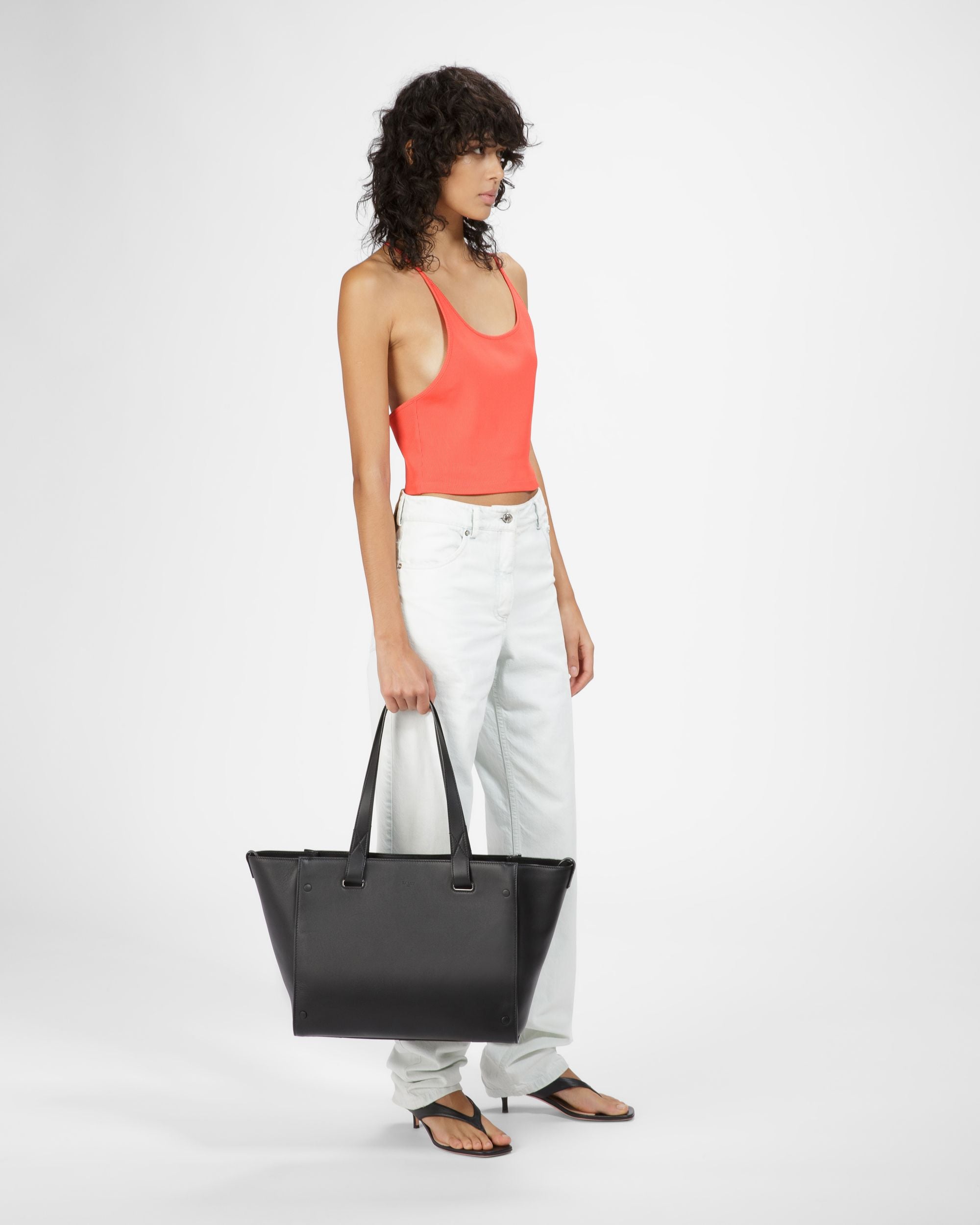 Arystea Leather Tote In Black - Women's - Bally - 06
