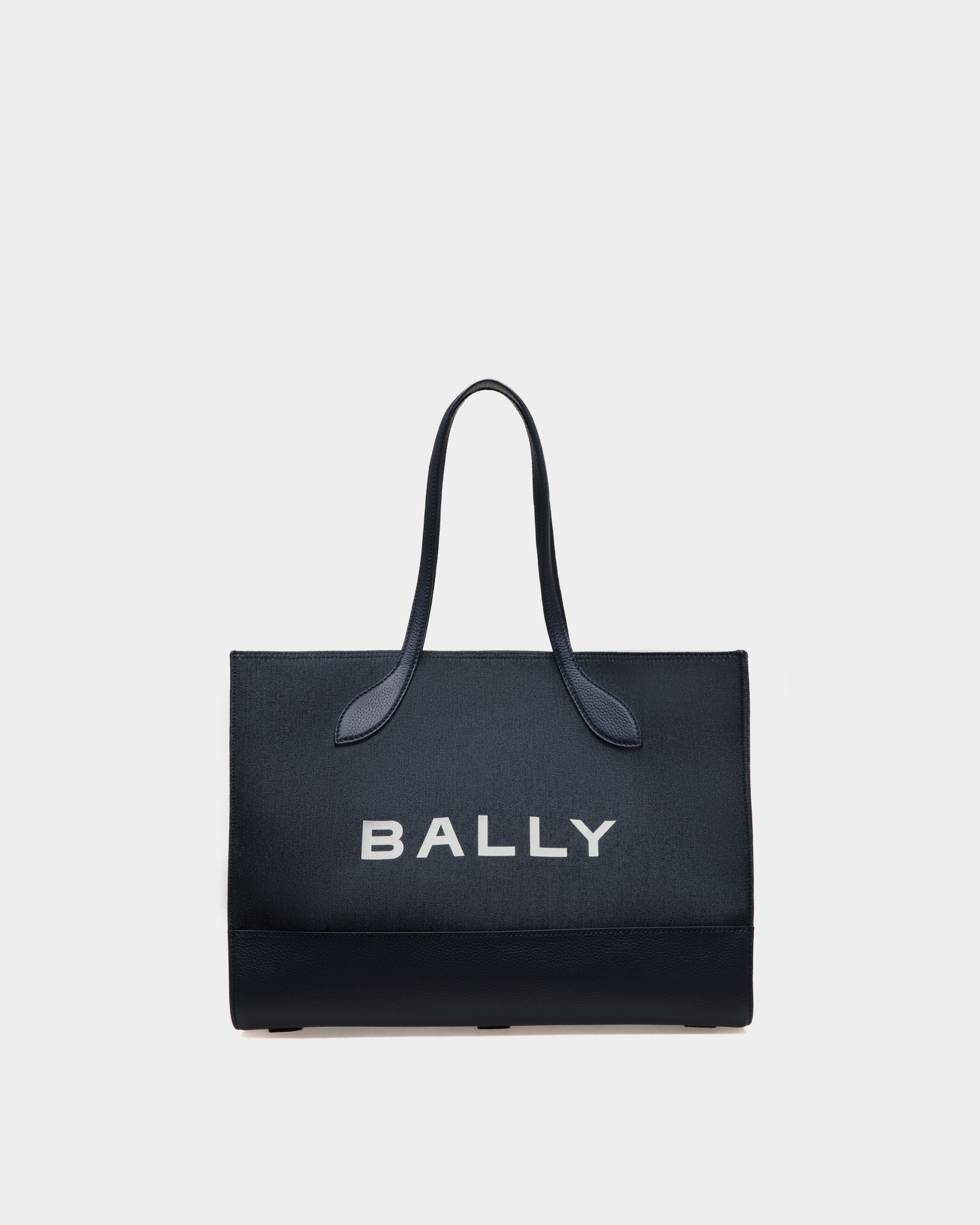 Bar Tote Bag in Blue Denim - Women's - Bally - 01
