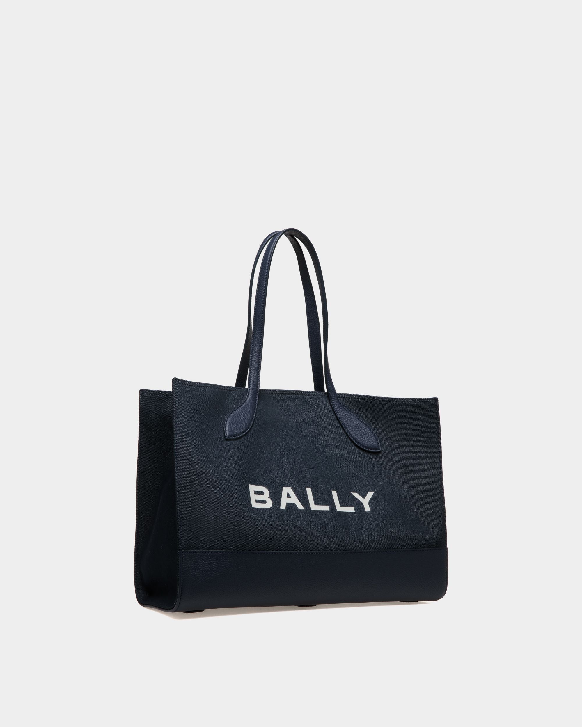 Bar Tote Bag in Blue Denim - Women's - Bally - 03