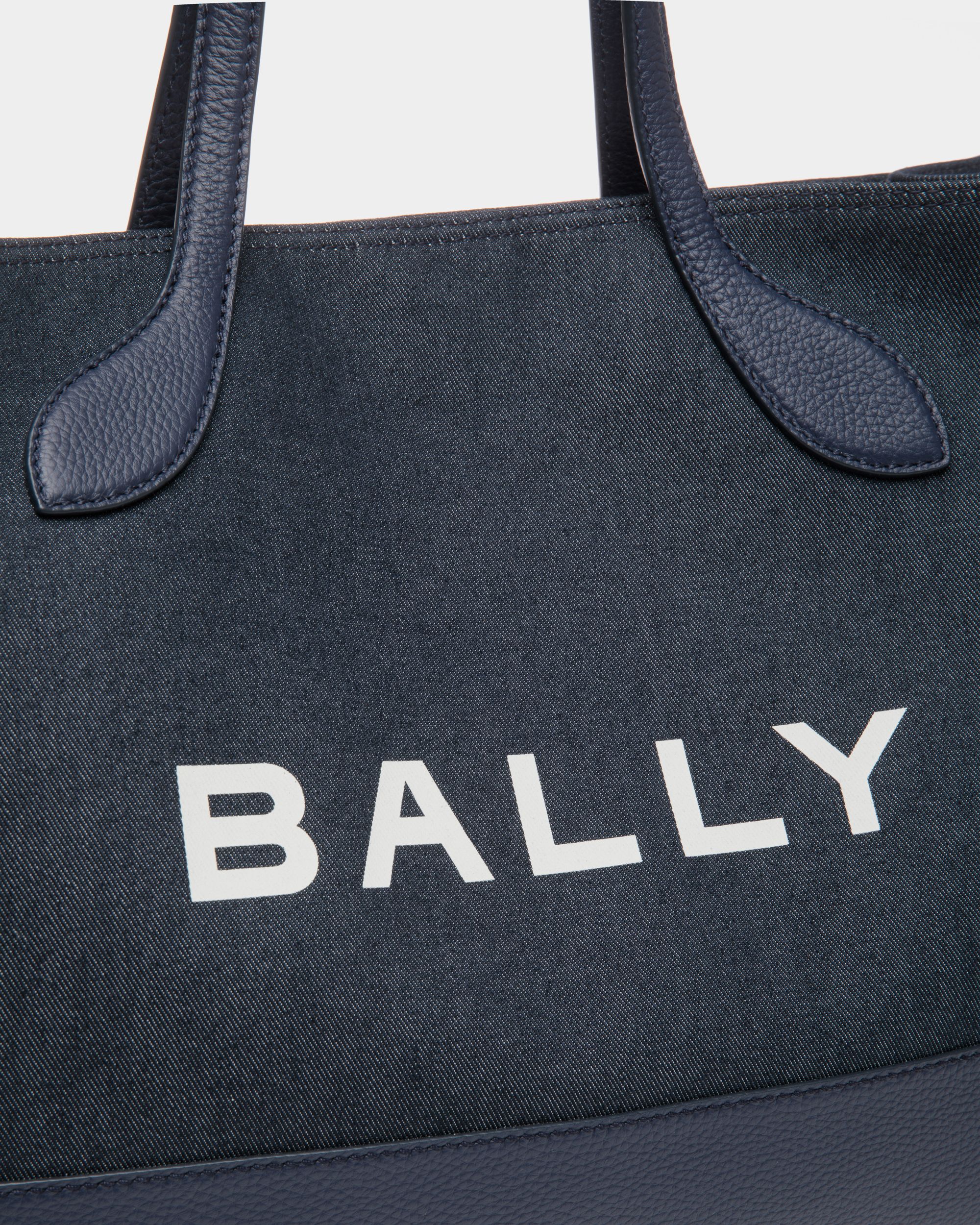 Bar Tote Bag in Blue Denim - Women's - Bally - 05