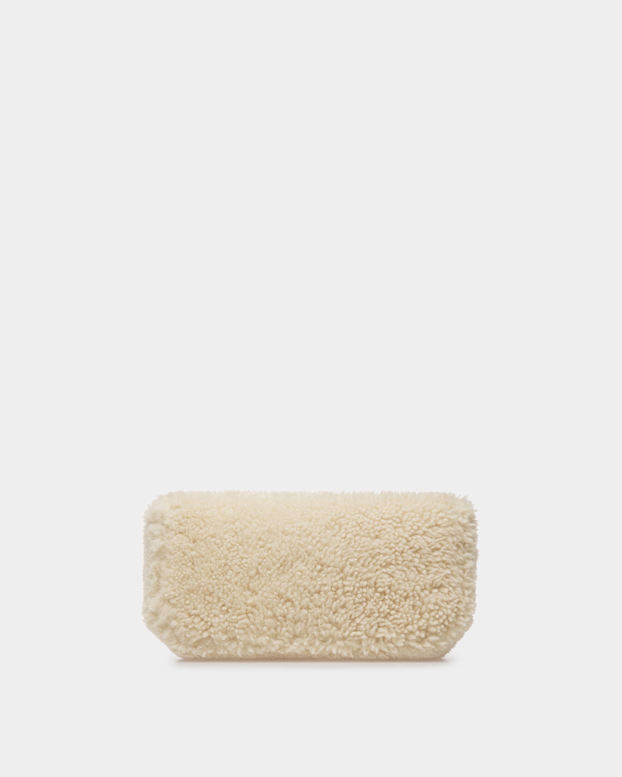 Emblem Shoulder Bag In Bone Wool - Women's - Bally - 03