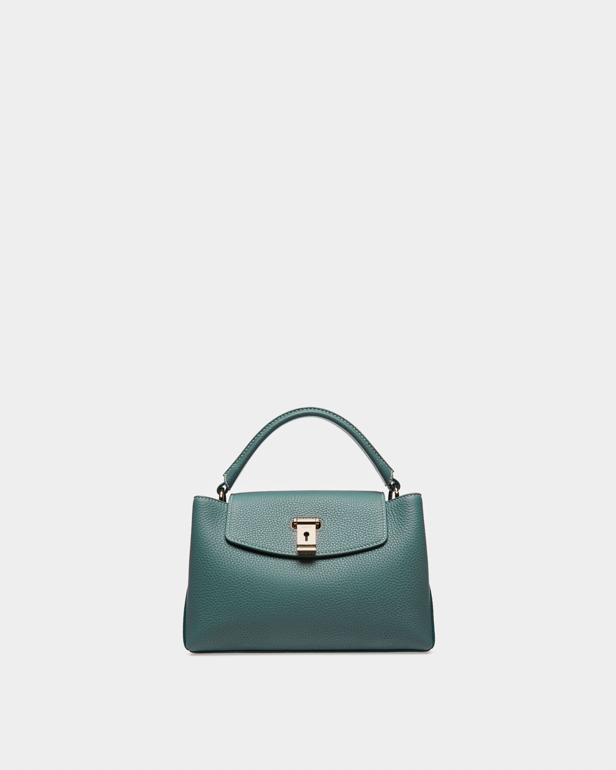 Layka Small Leather Top Handle Bag In Dark Green - Women's - Bally - 01