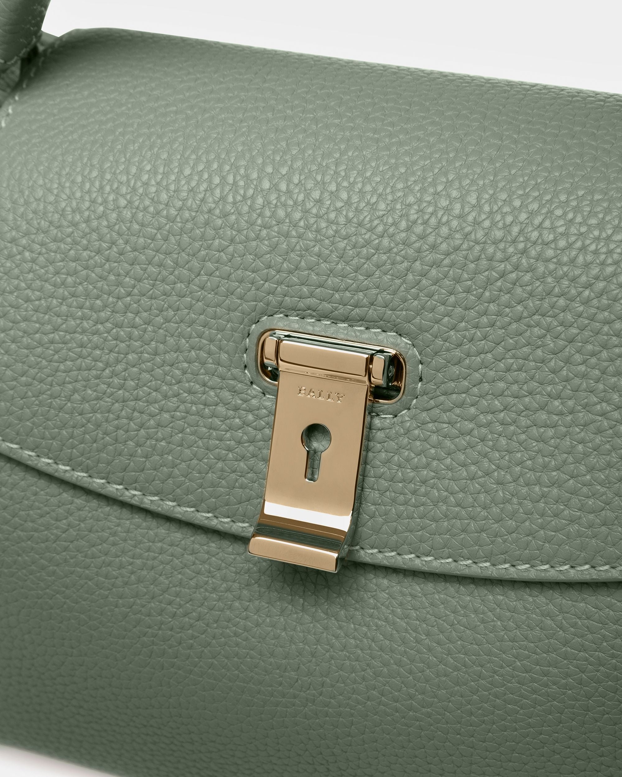 Layka Small Leather Top Handle Purse In Sage - Women's - Bally - 03