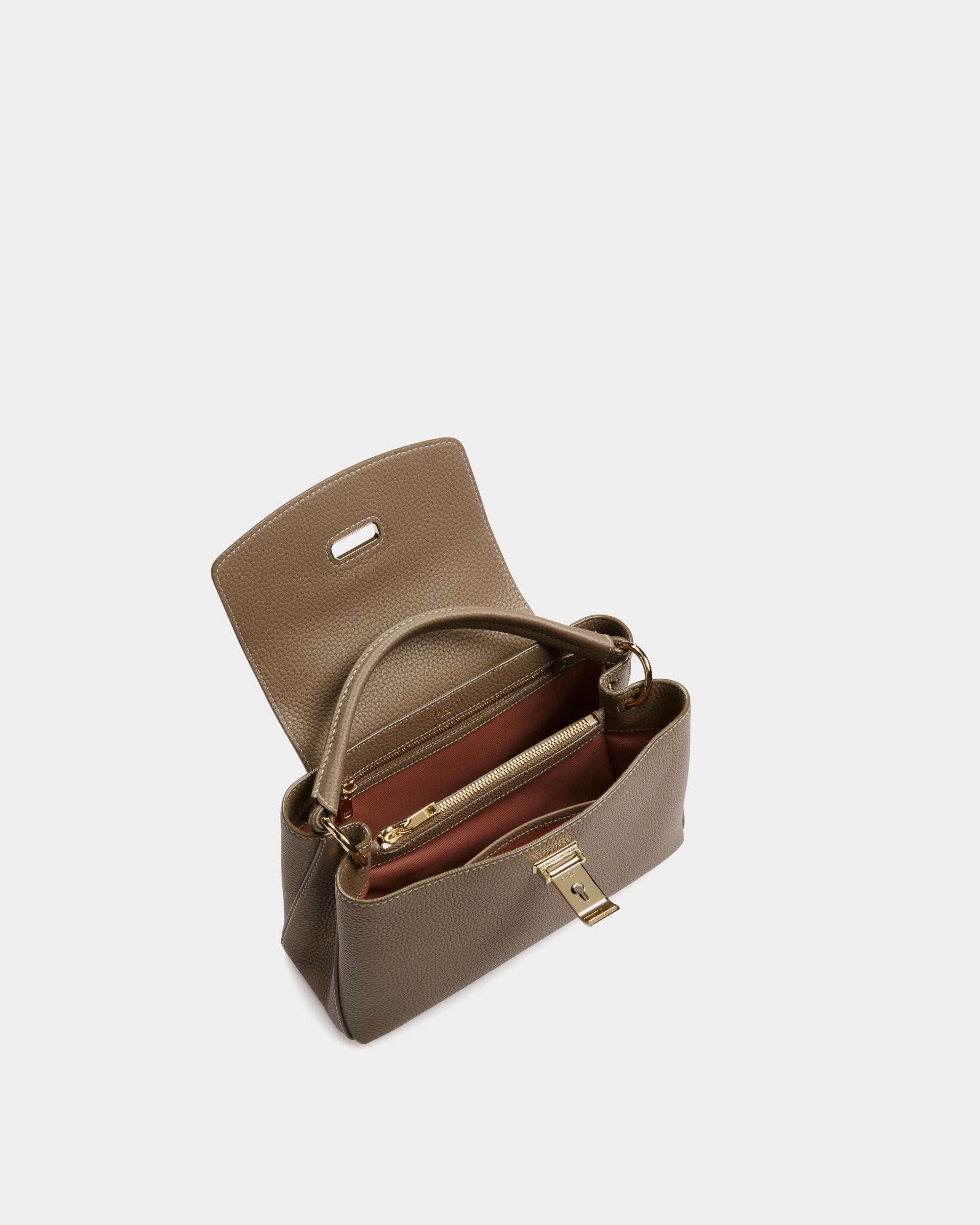 Layka Leather Top Handle Bag In Light Brown - Women's - Bally - 04