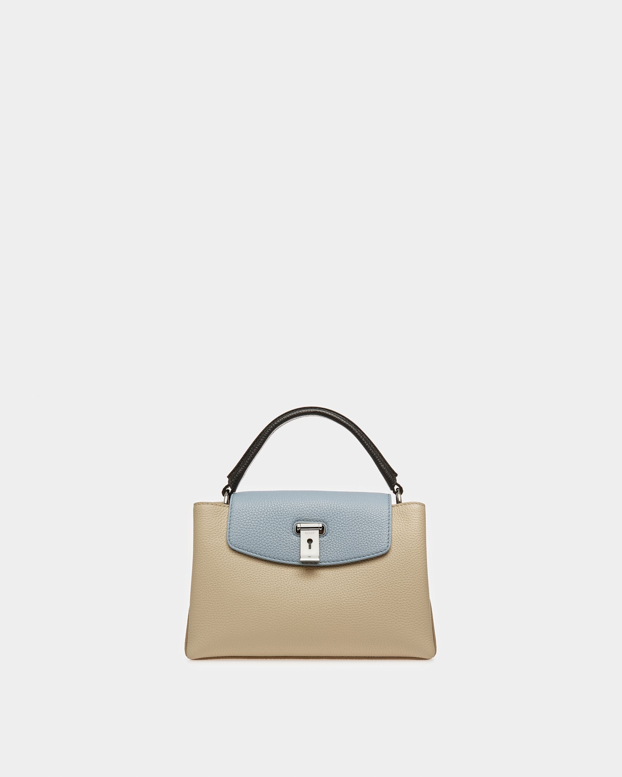 Layka S Leather Top Handle Bag In Beige - Women's - Bally - 01