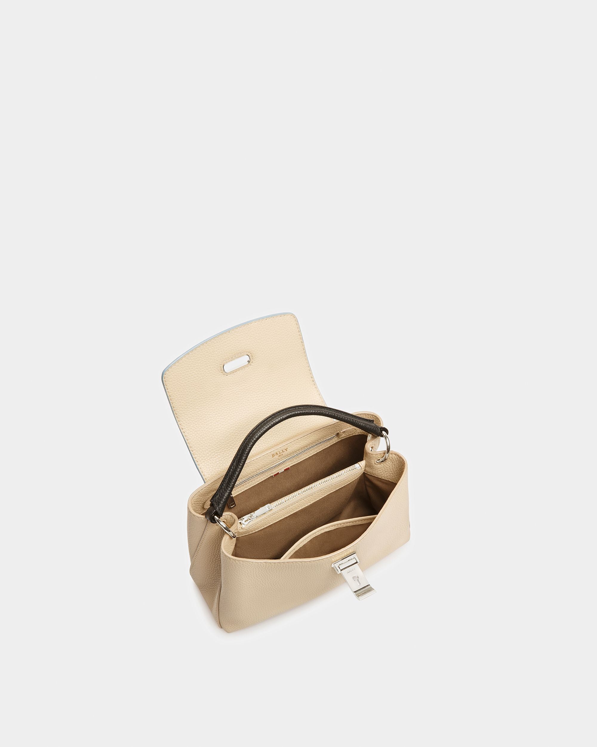 Layka S Leather Top Handle Bag In Beige - Women's - Bally - 03
