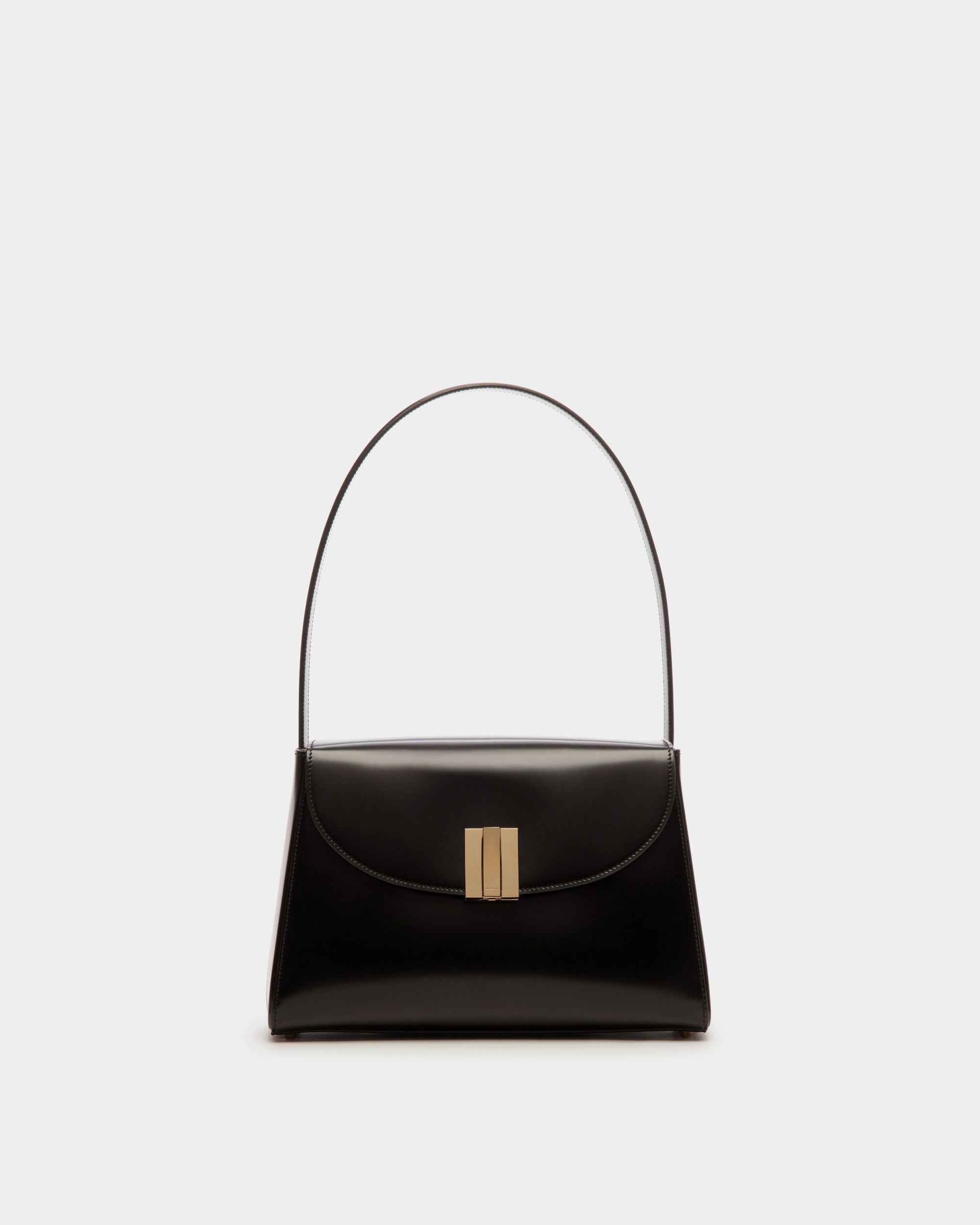 Women s Ollam Shoulder Bag in Black Brushed Leather Bally