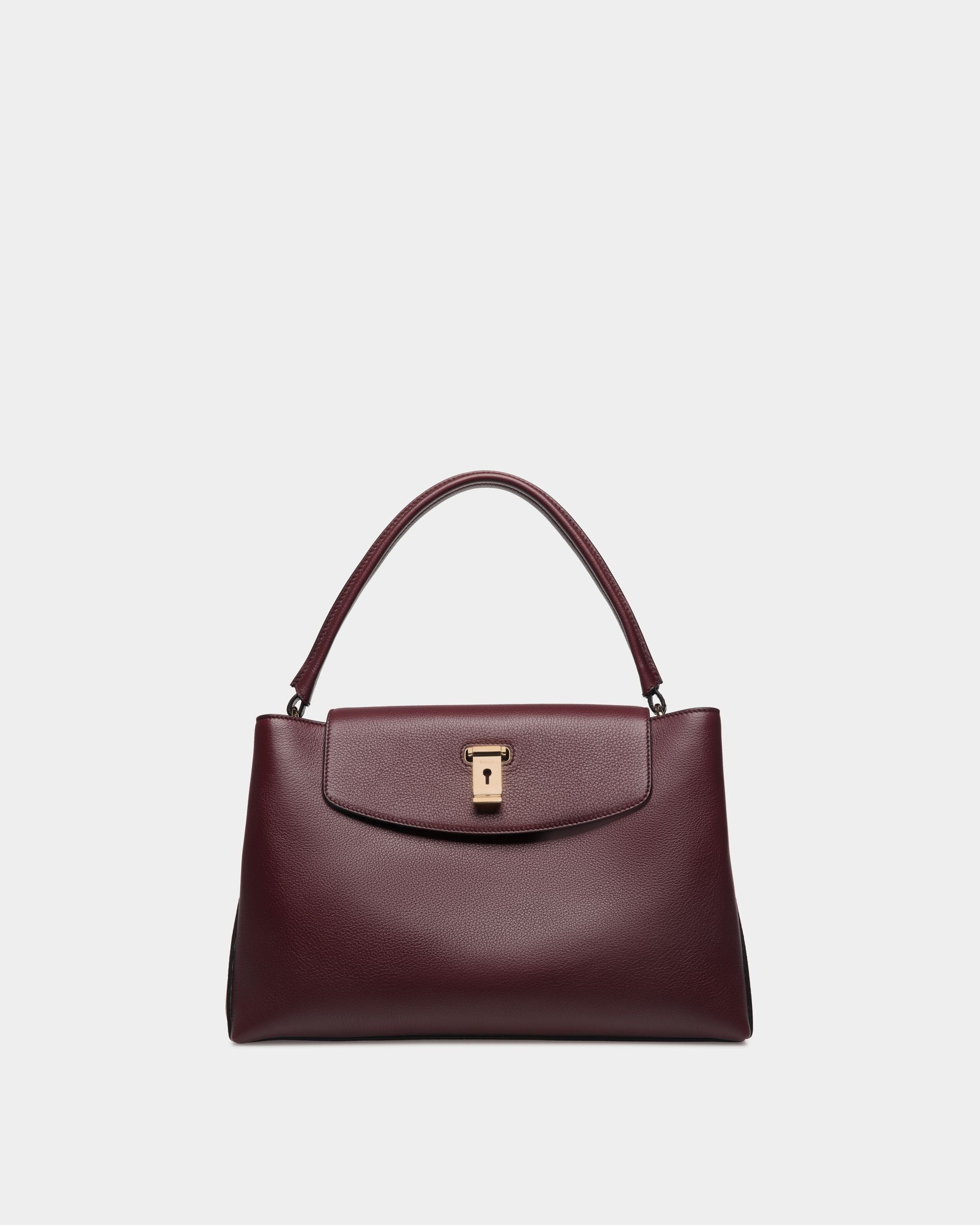 Lock Me Top Handle Bag In Andorra Grained Leather - Women's - Bally - 01