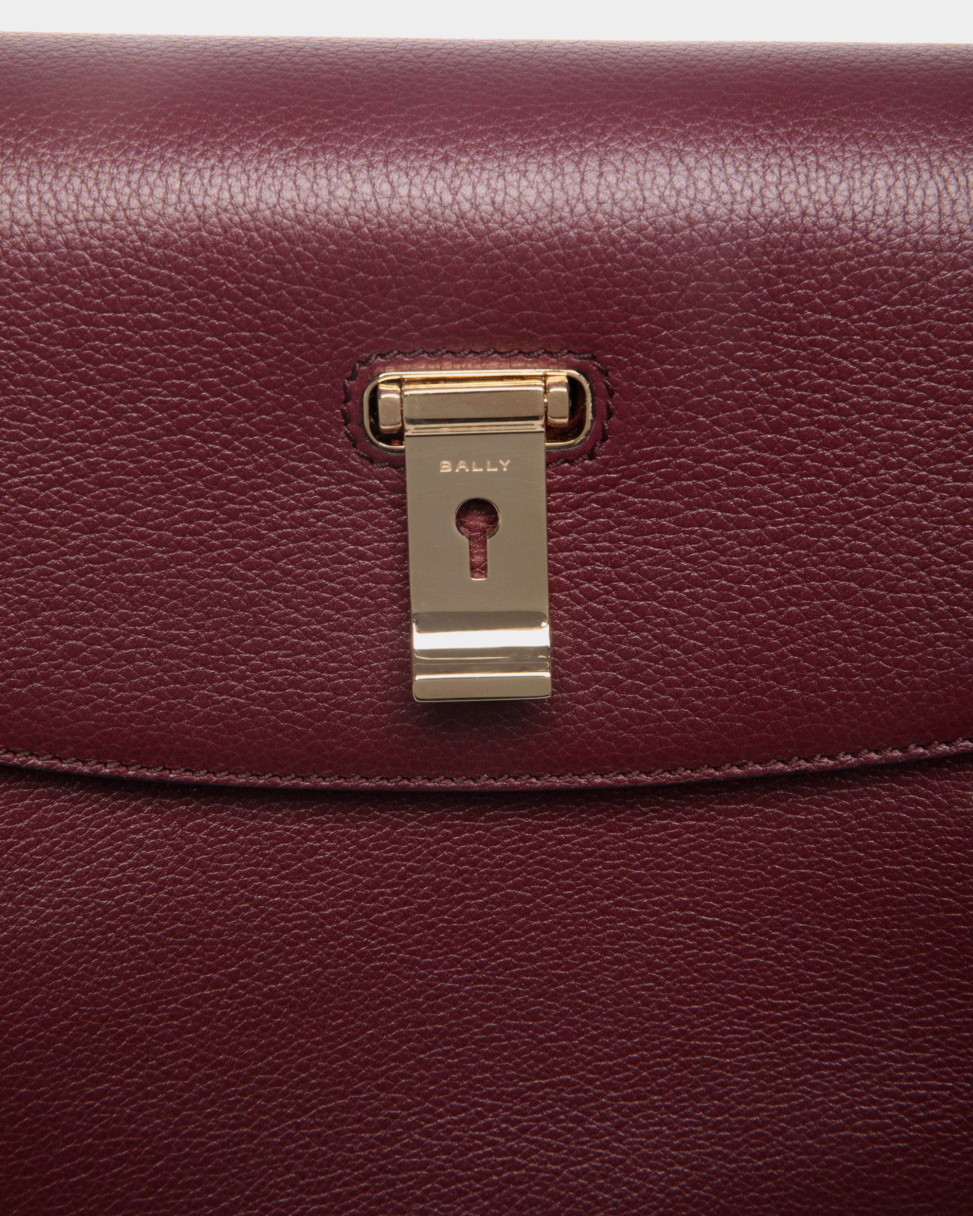 Lock Me Top Handle Bag In Andorra Grained Leather - Women's - Bally - 05