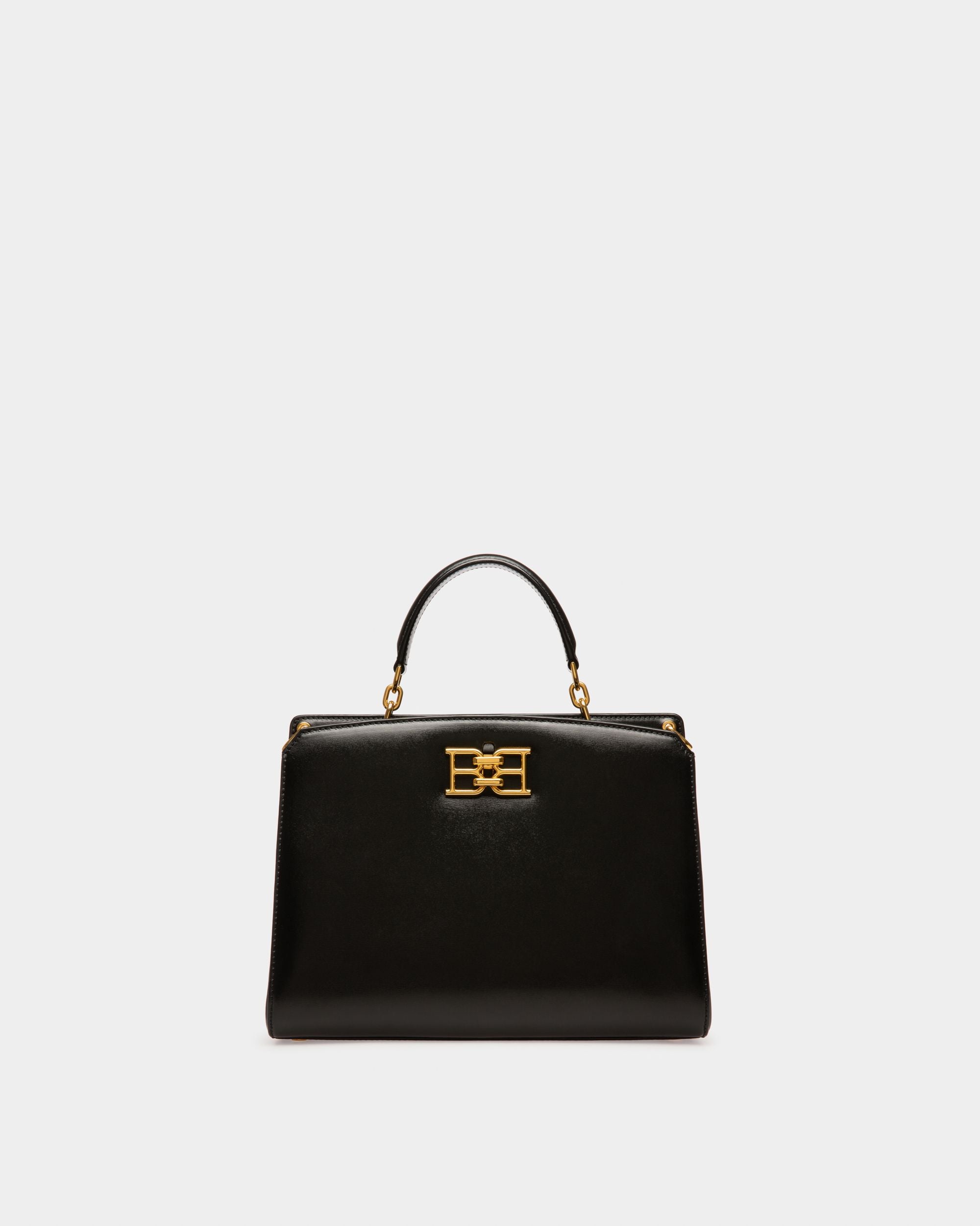 Bonnye Leather Top Handle Bag In Black - Women's - Bally - 01