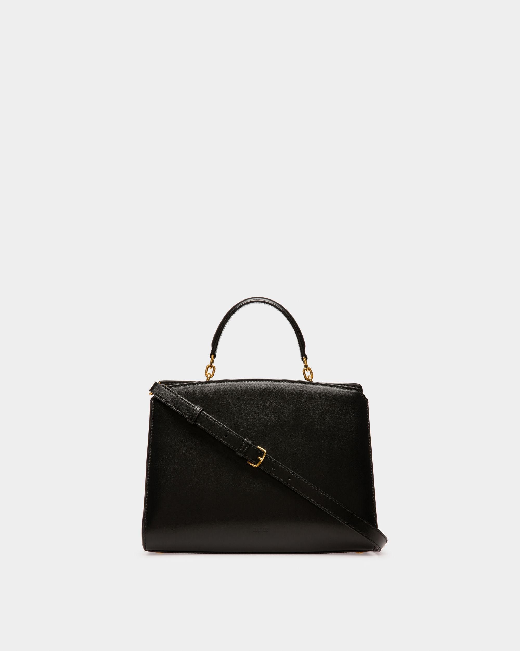 Bonnye Leather Top Handle Bag In Black - Women's - Bally - 03