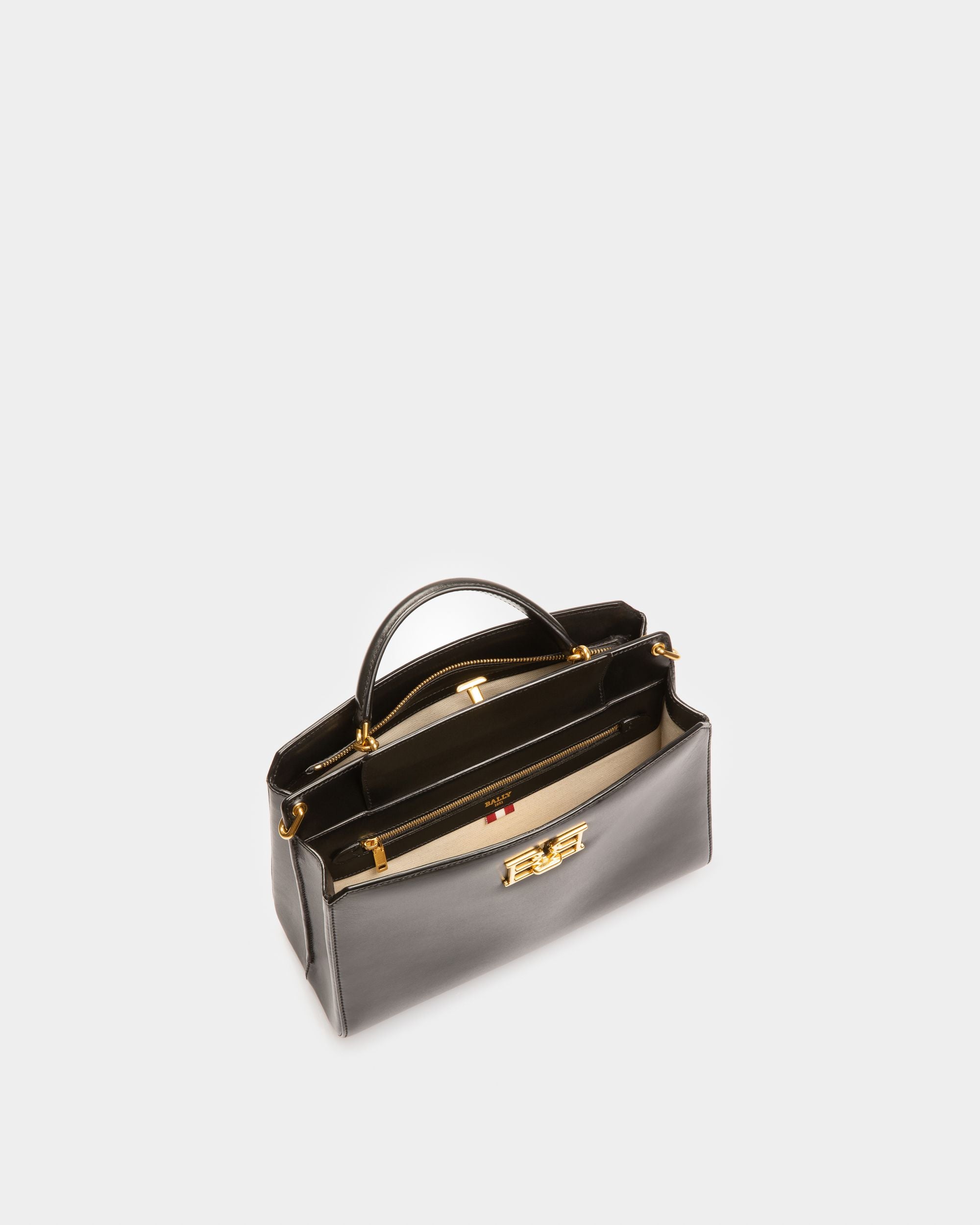 Bonnye Leather Top Handle Bag In Black - Women's - Bally - 04