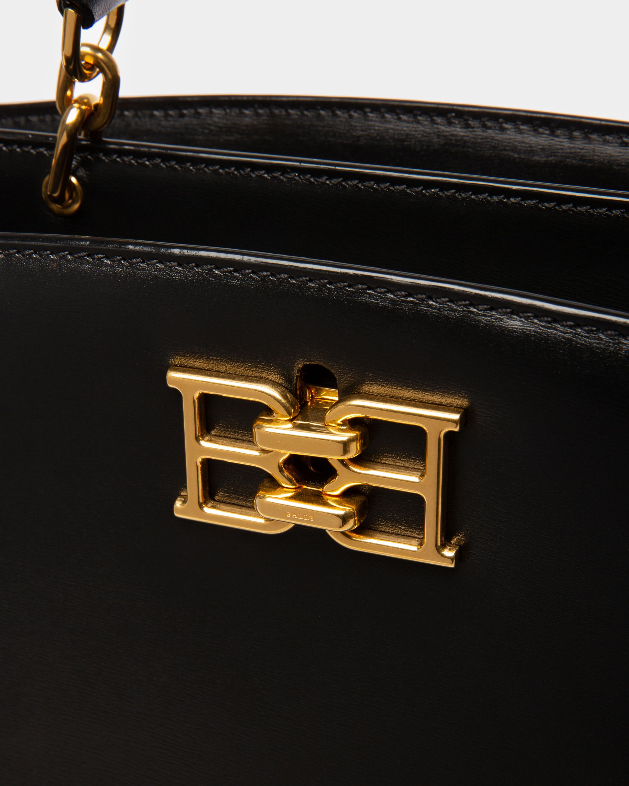 Bonnye Leather Top Handle Bag In Black - Women's - Bally - 05